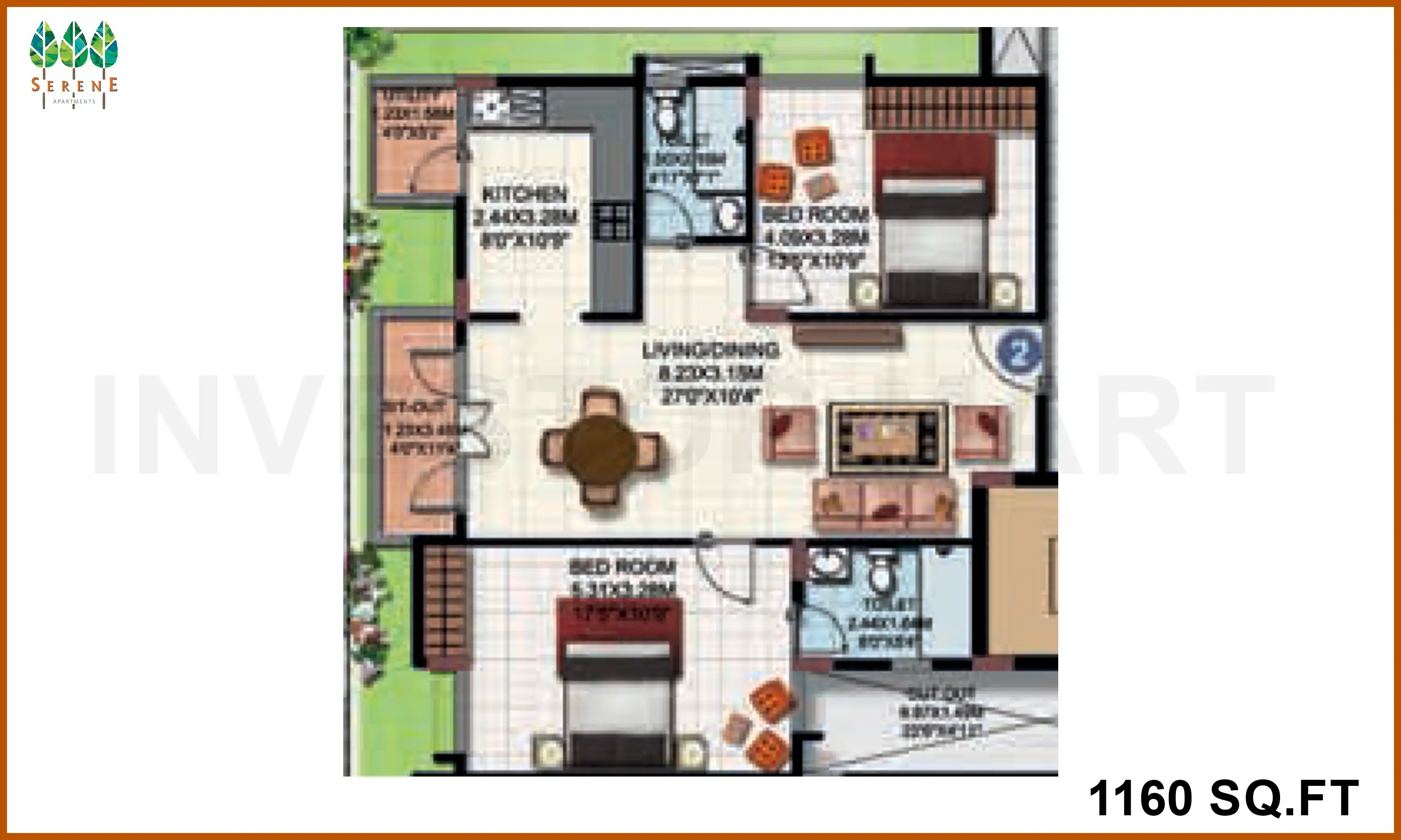 1160 Sqft