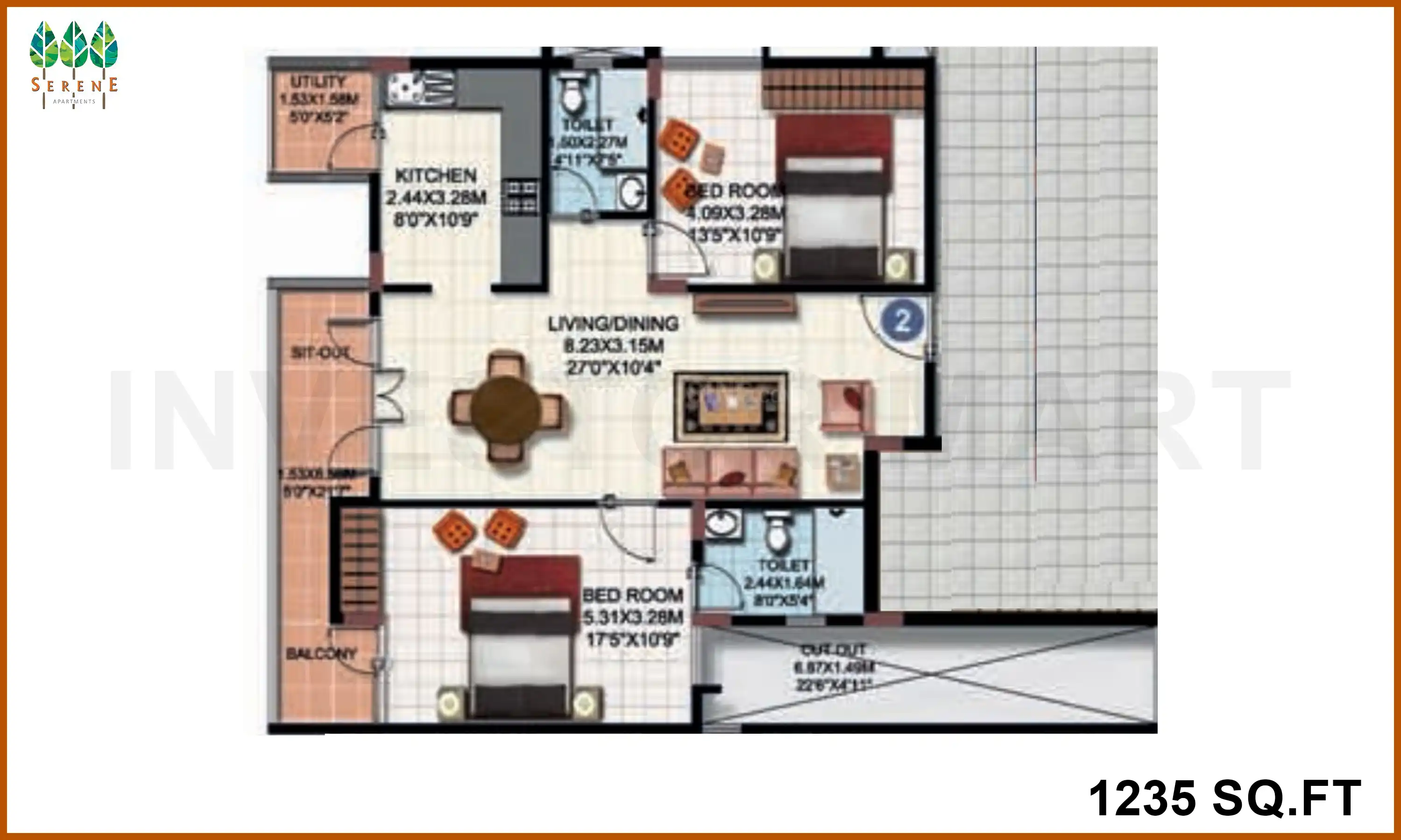 1235 Sqft