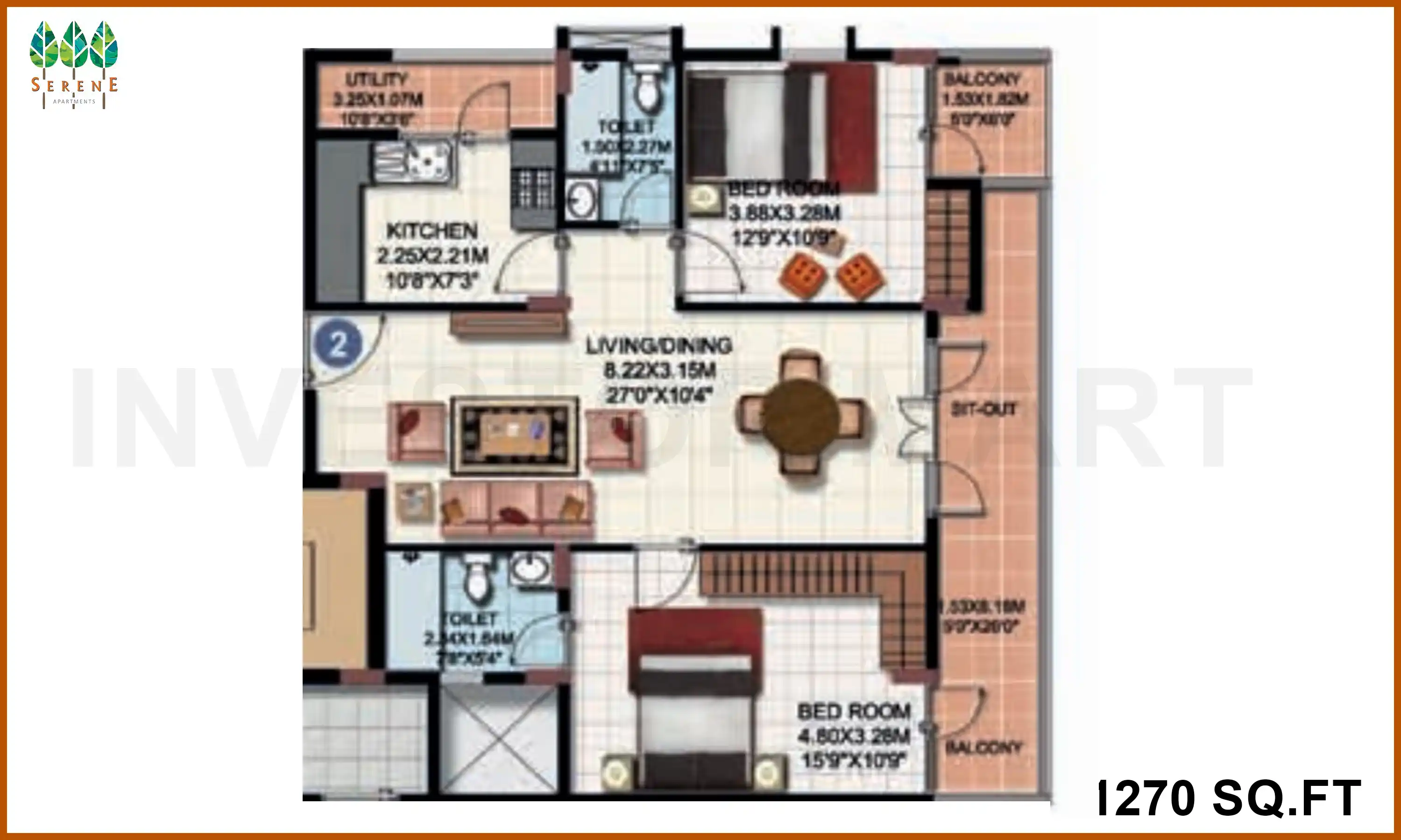 1270 Sqft