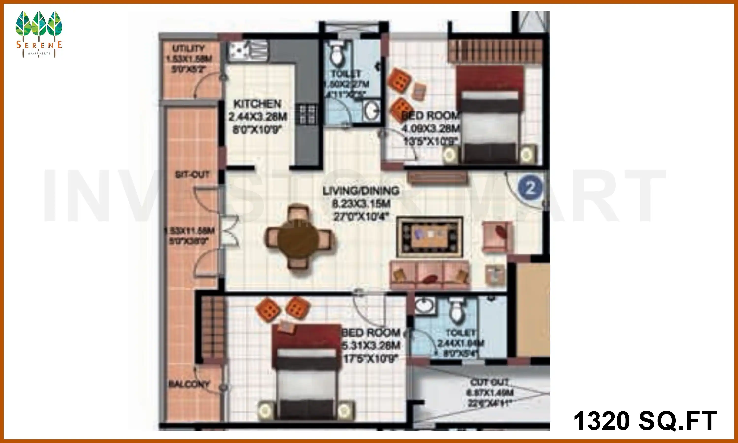 1320 Sqft
