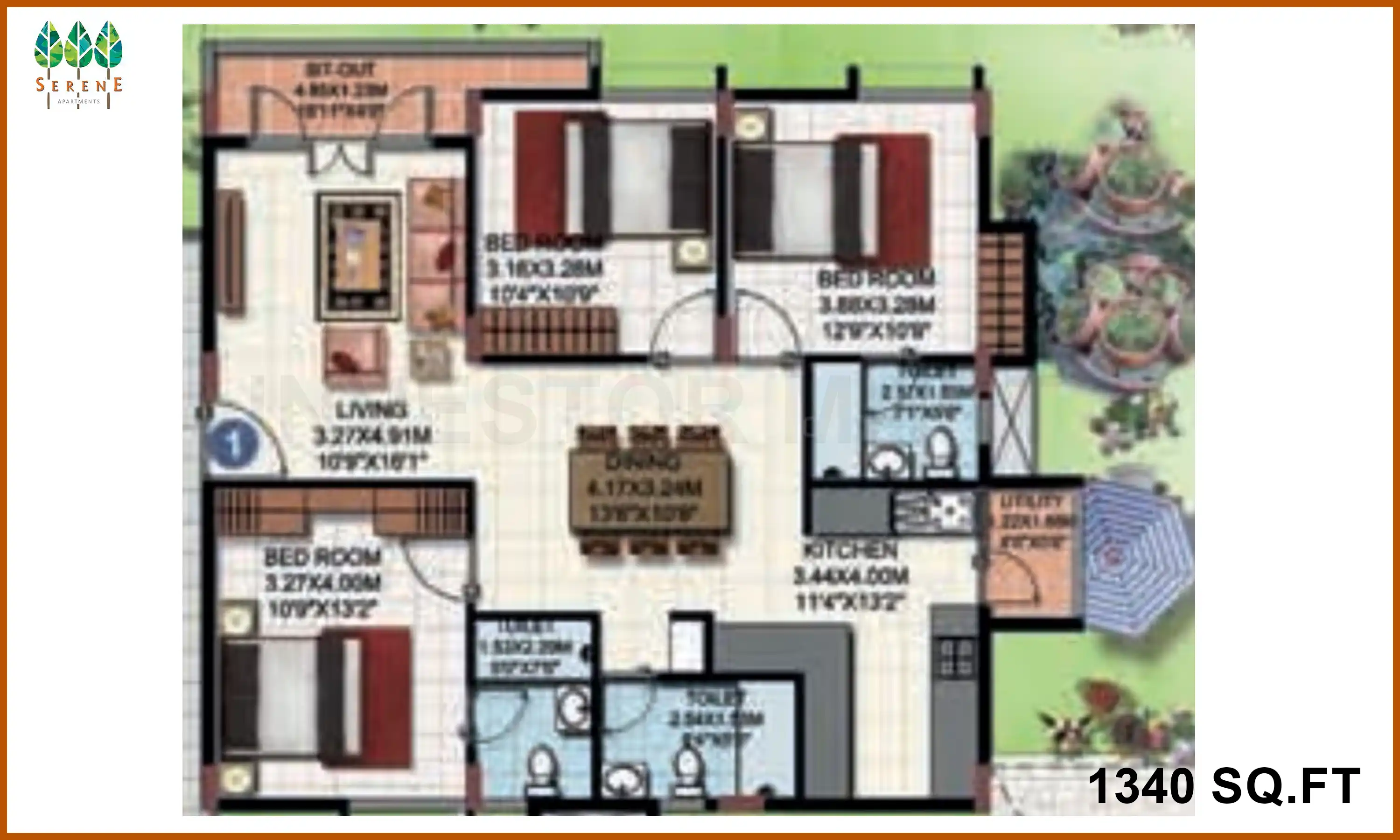 1340 Sqft