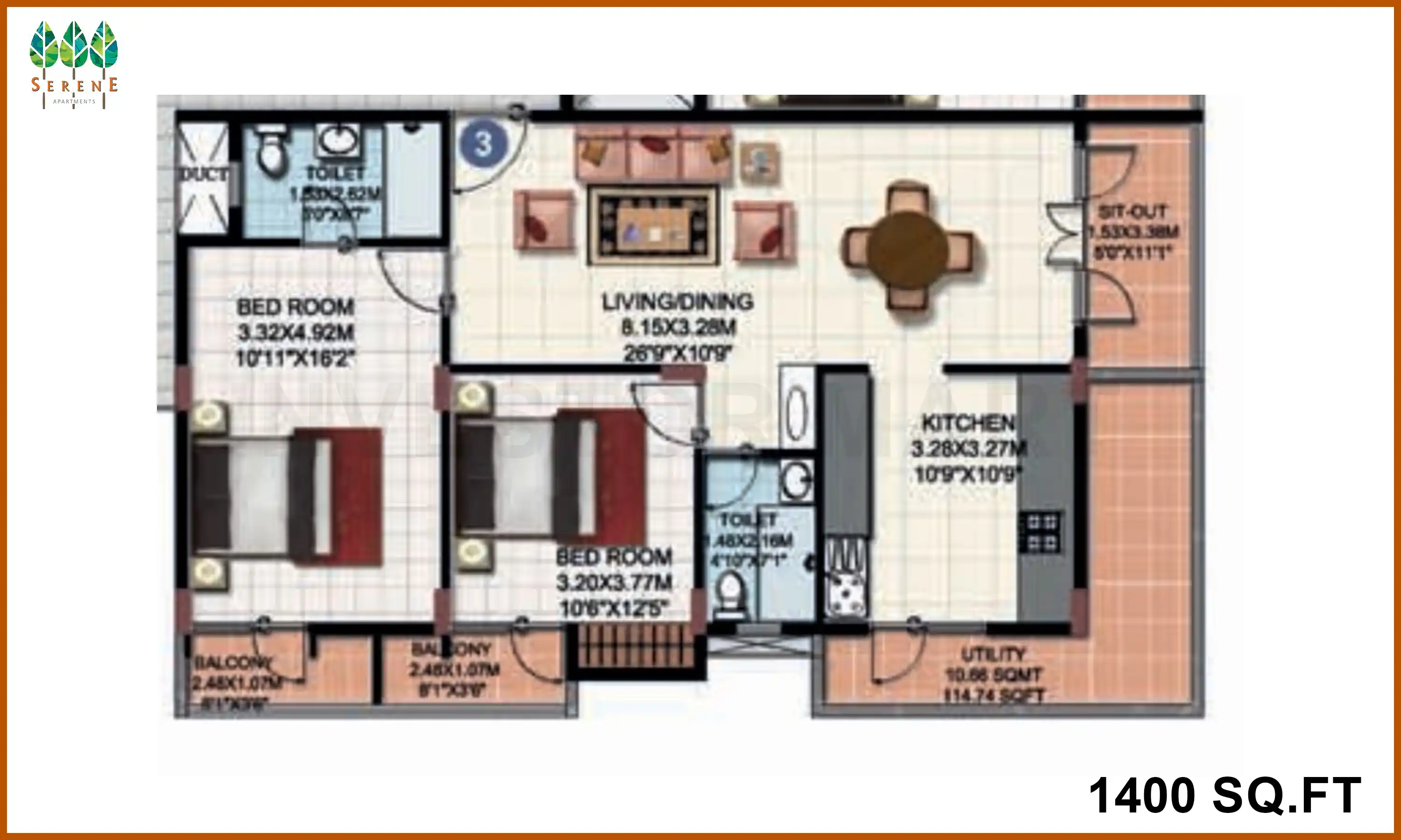 1400 Sqft