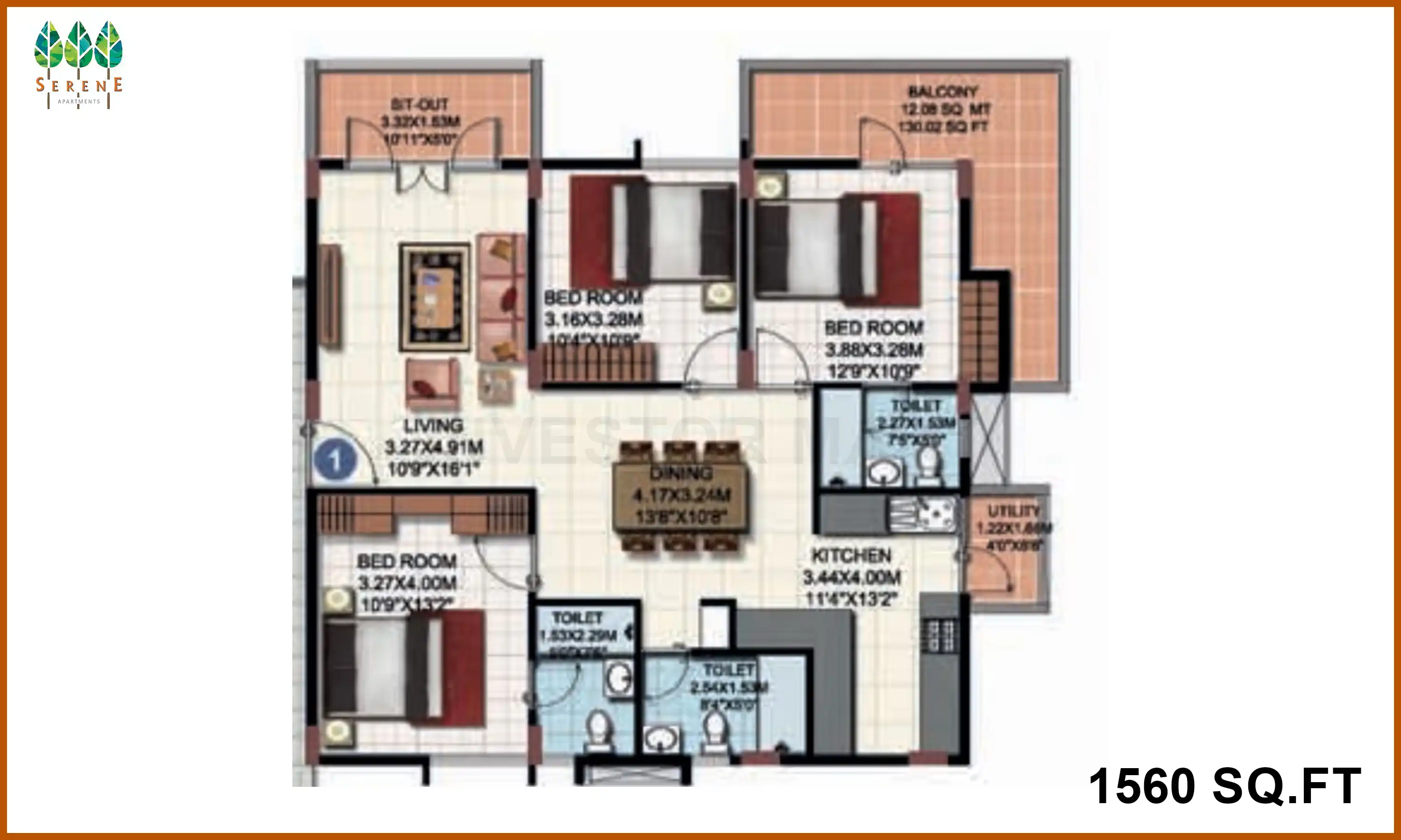 1560 Sqft