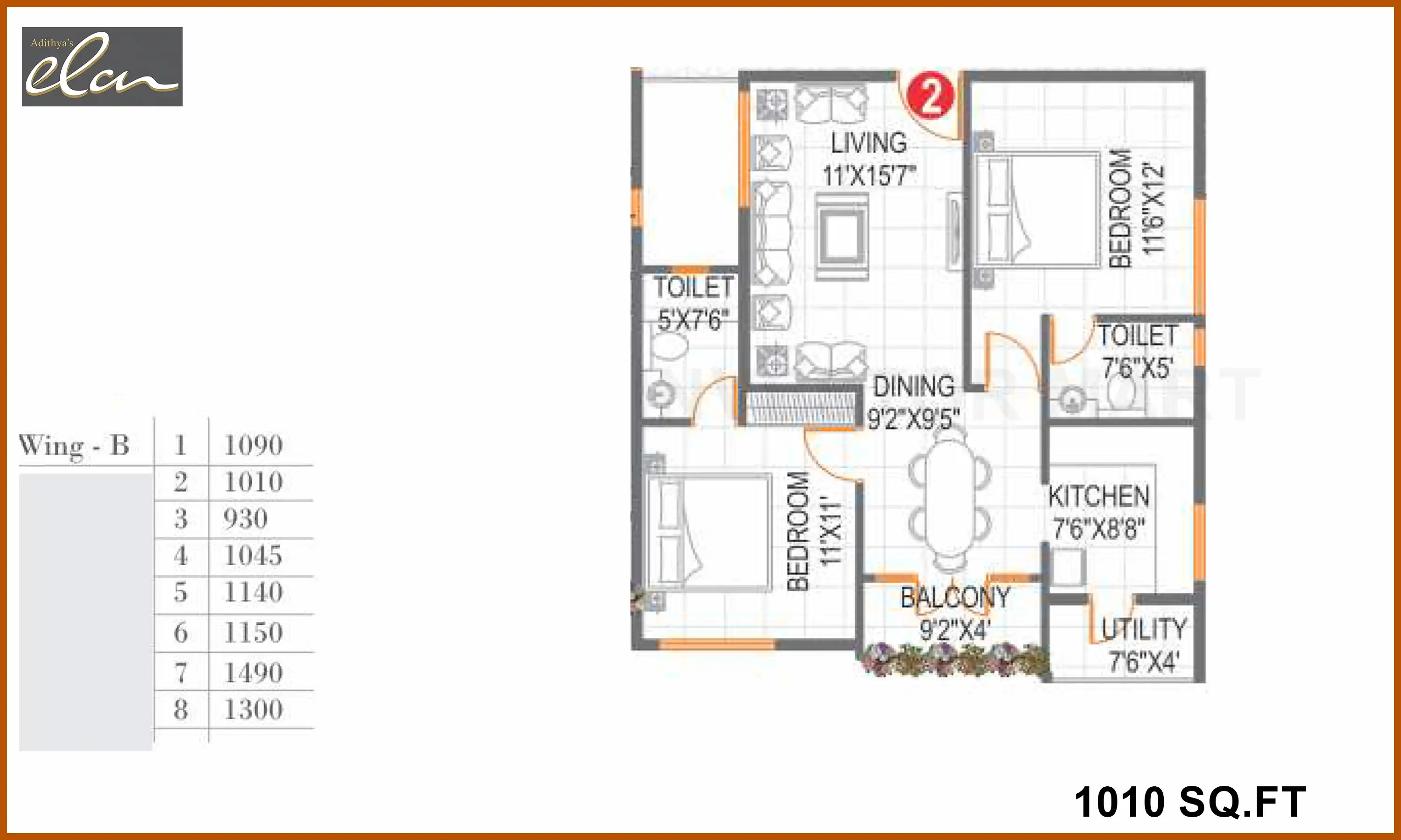 1010 Sqft