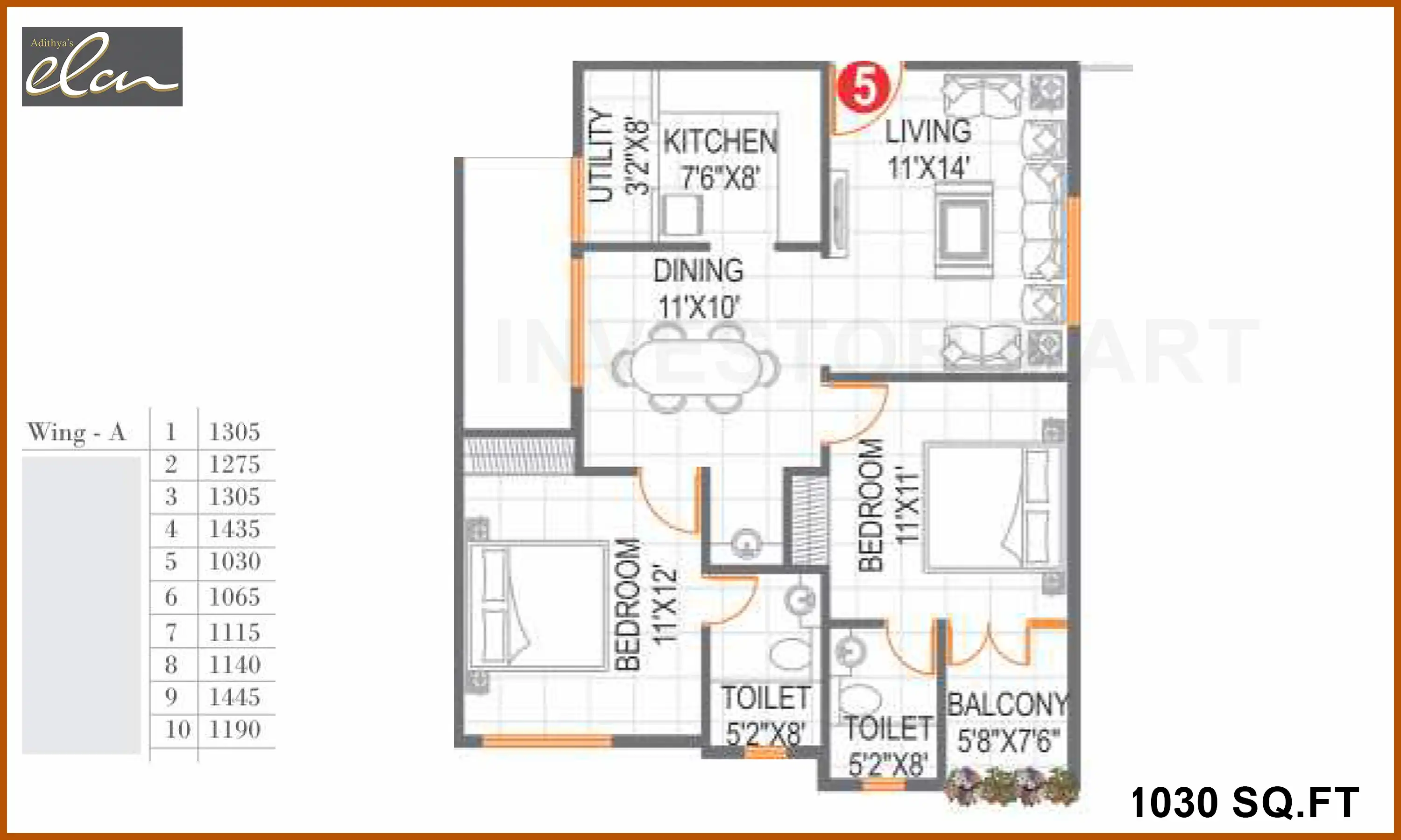 1030 Sqft