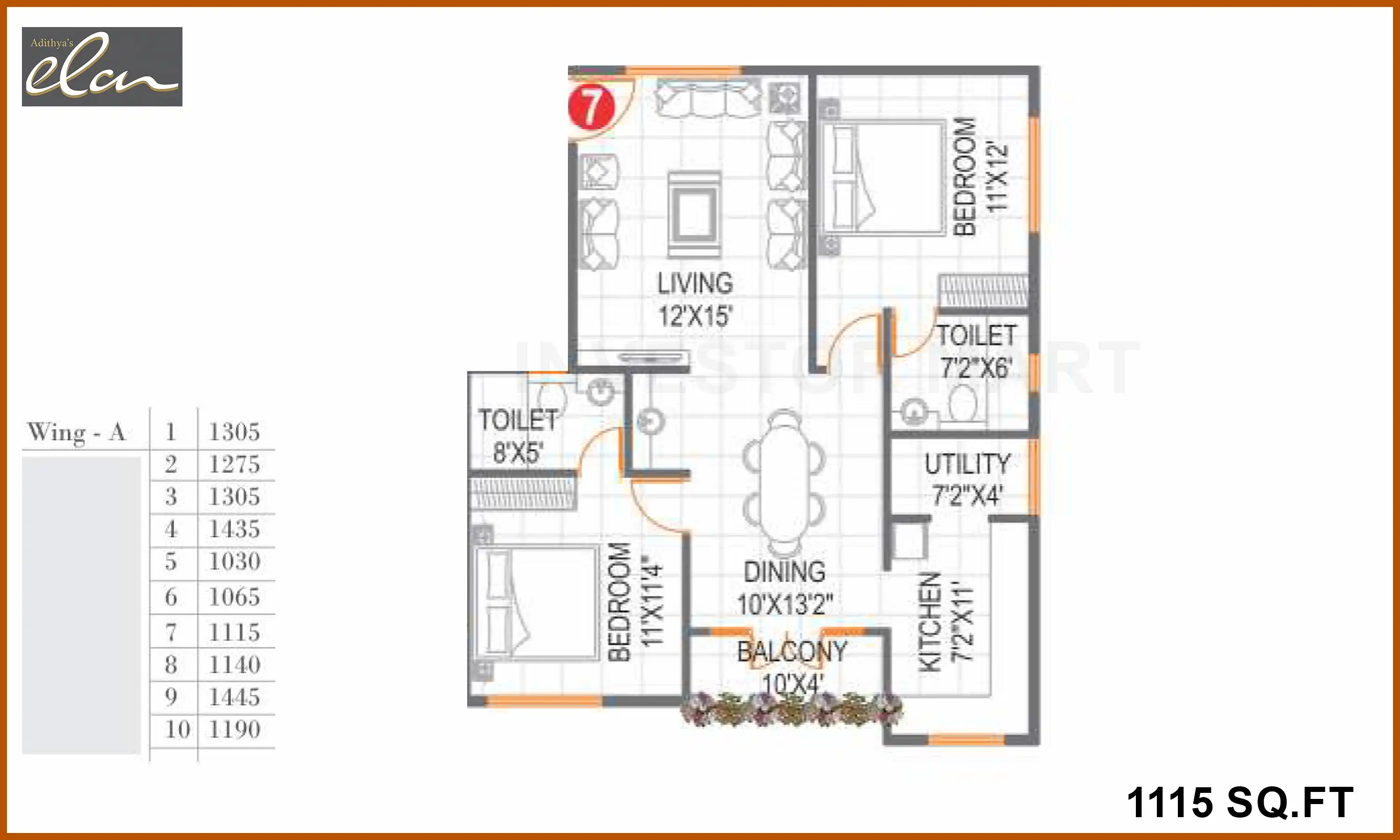 1115 Sqft