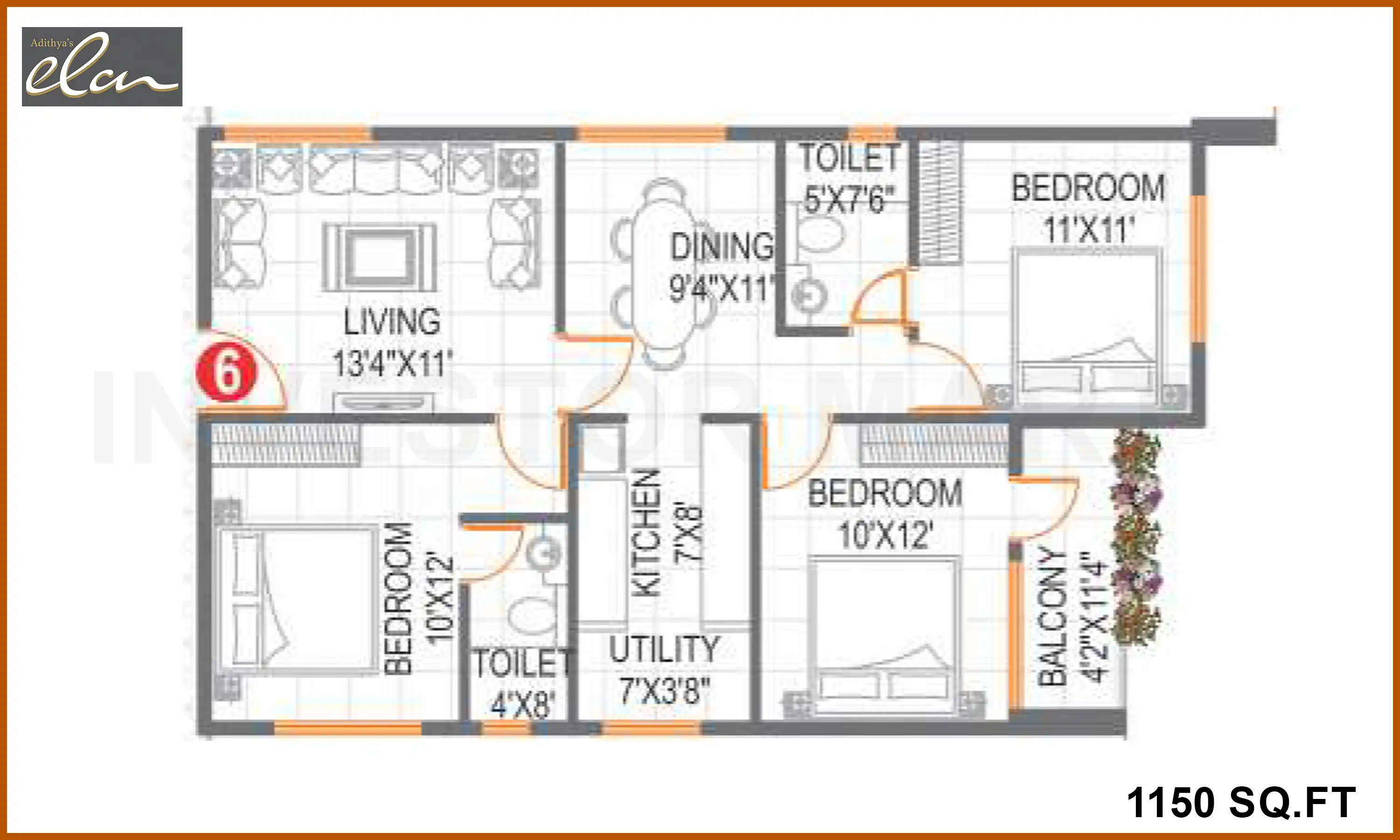 1150 Sqft