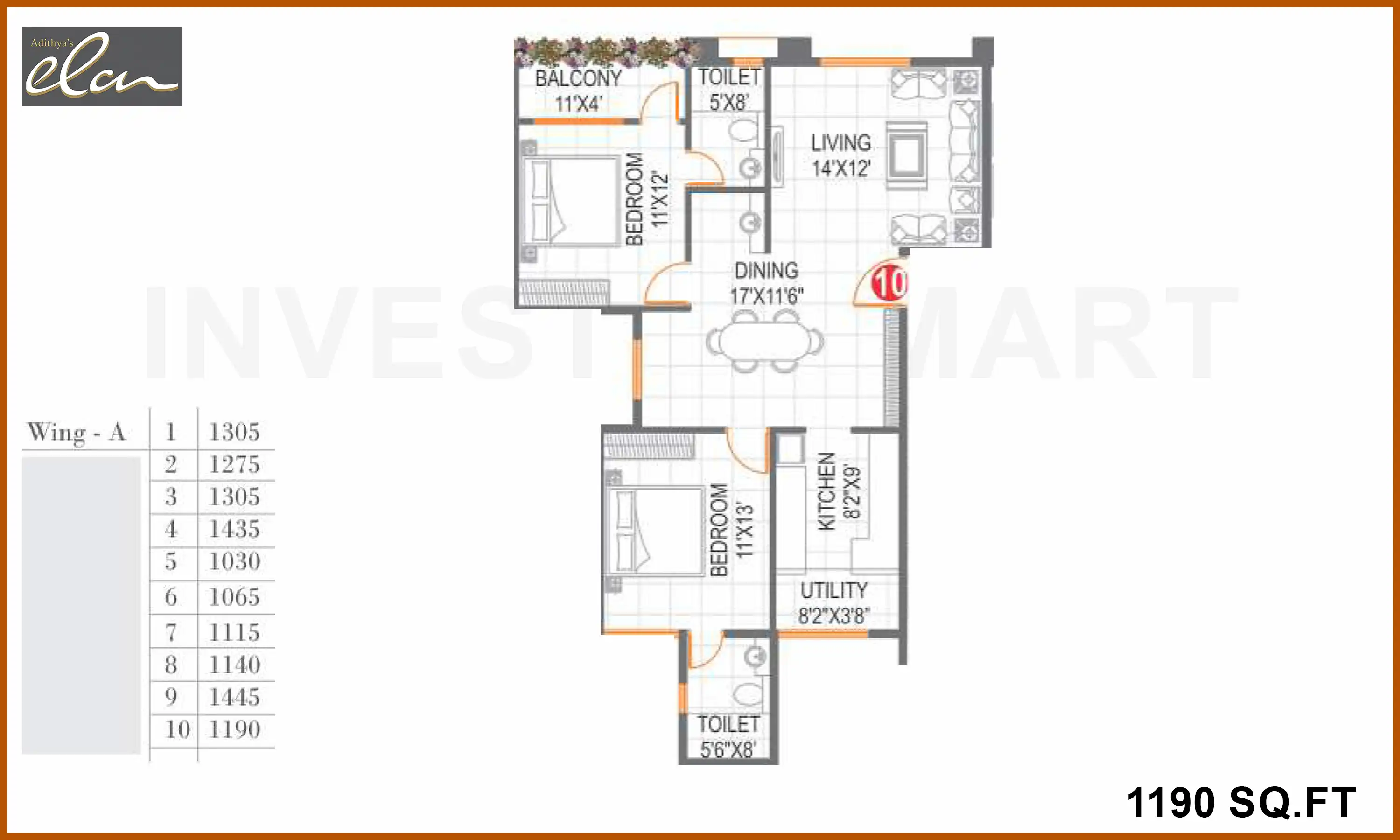 1190 Sqft
