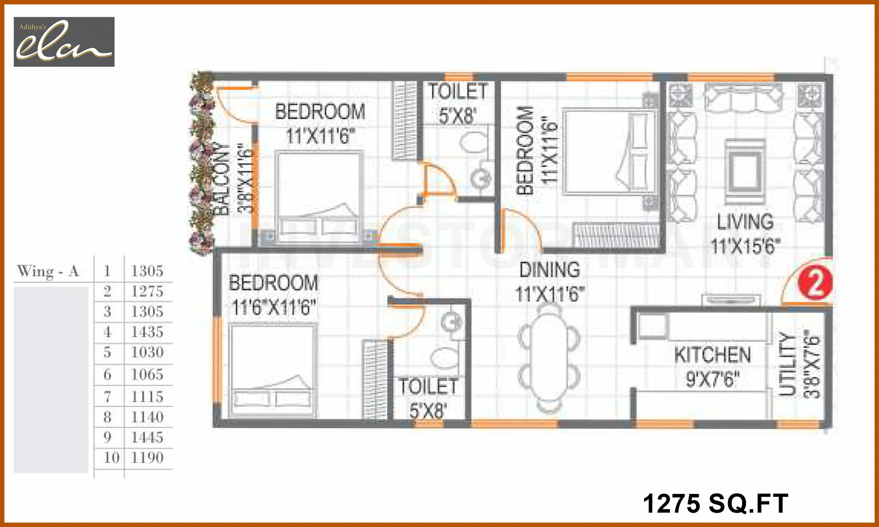 1275 Sqft
