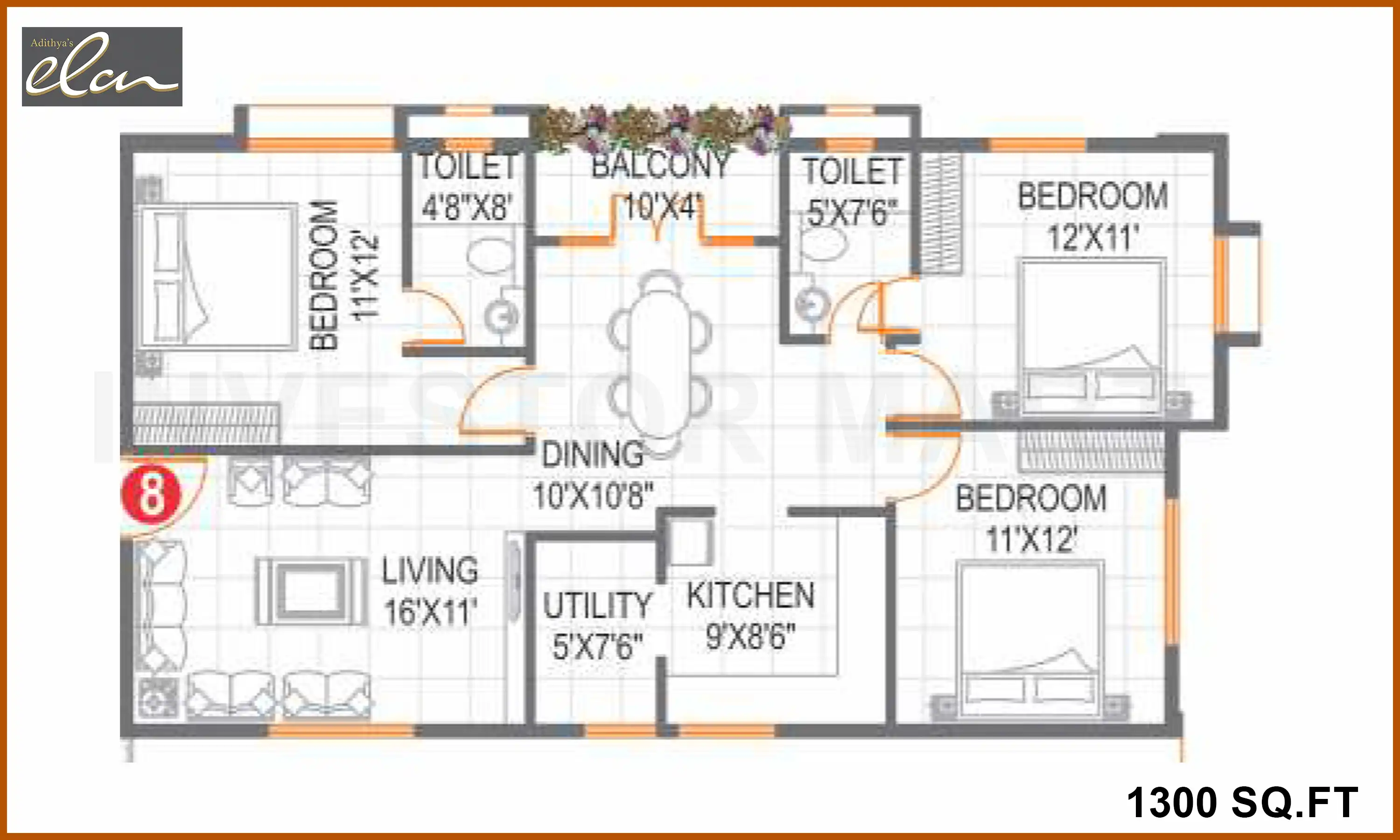 1300 Sqft