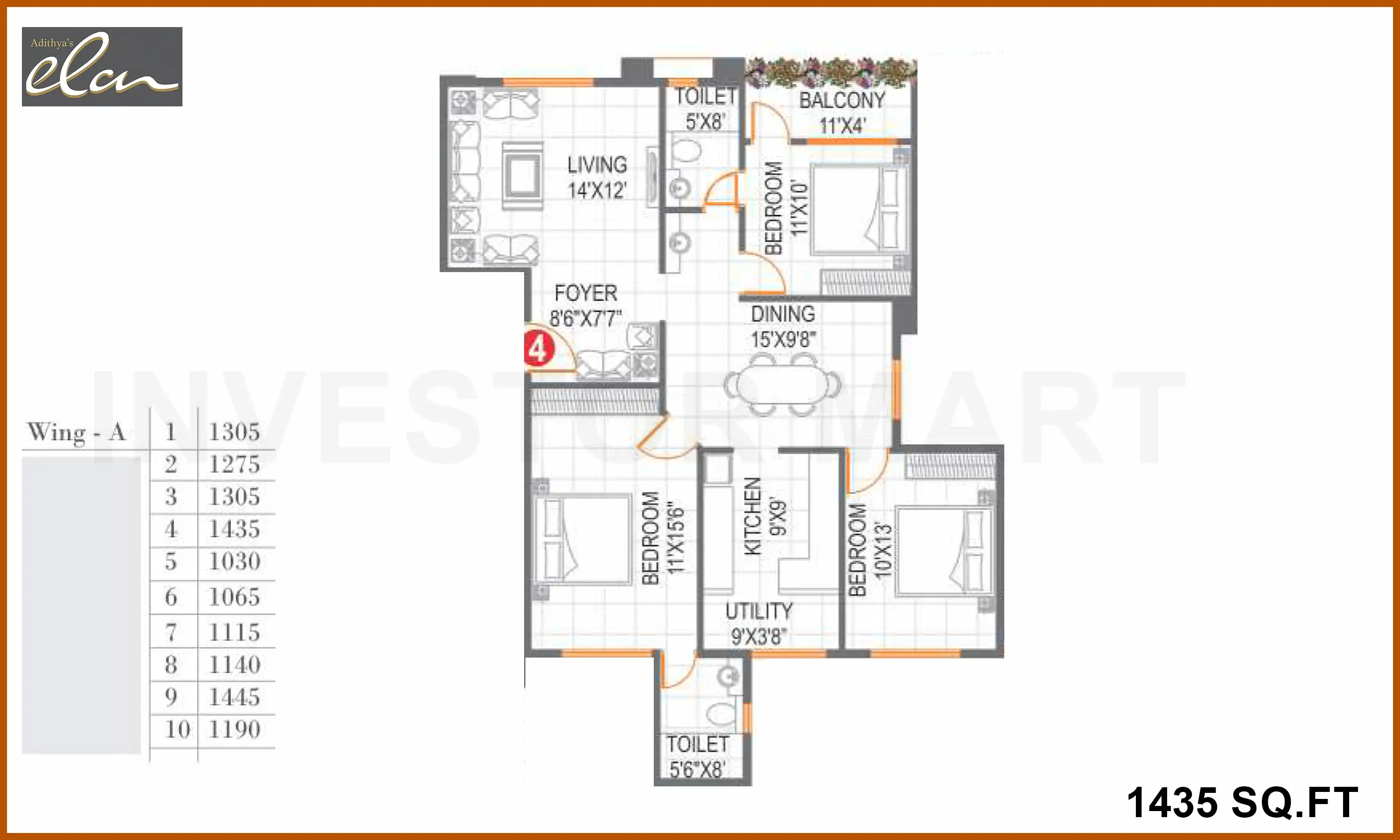 1435 Sqft
