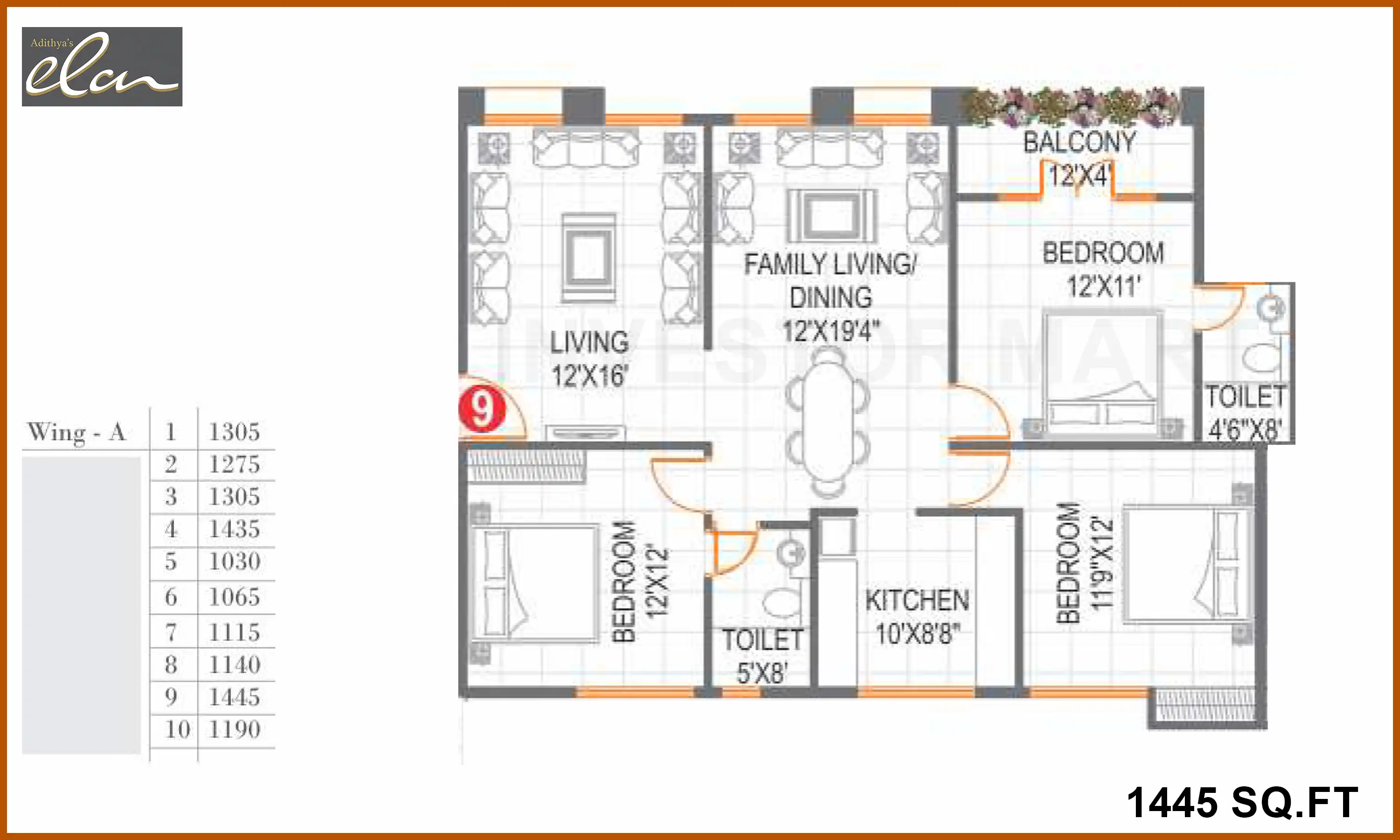 1445 Sqft