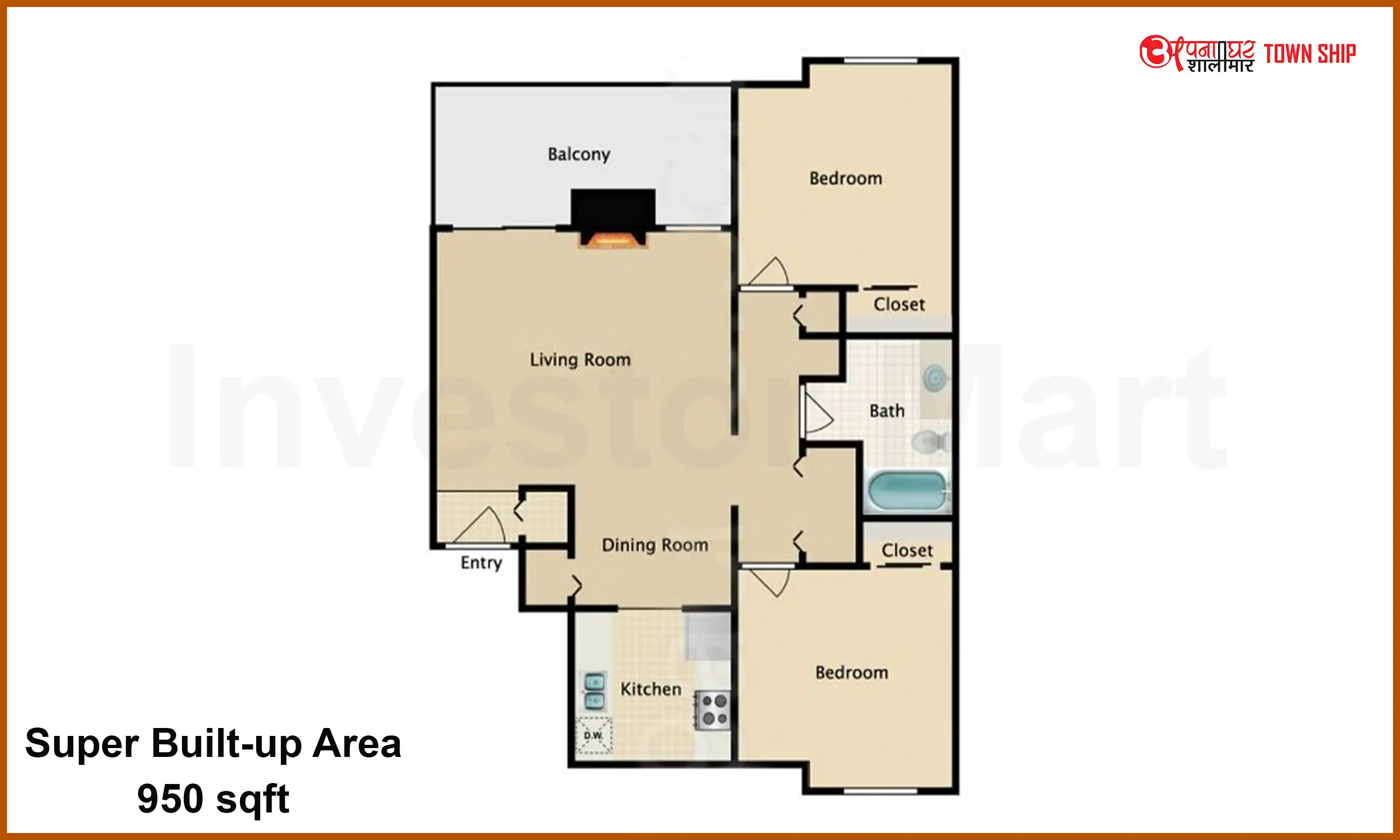 950 Sqft