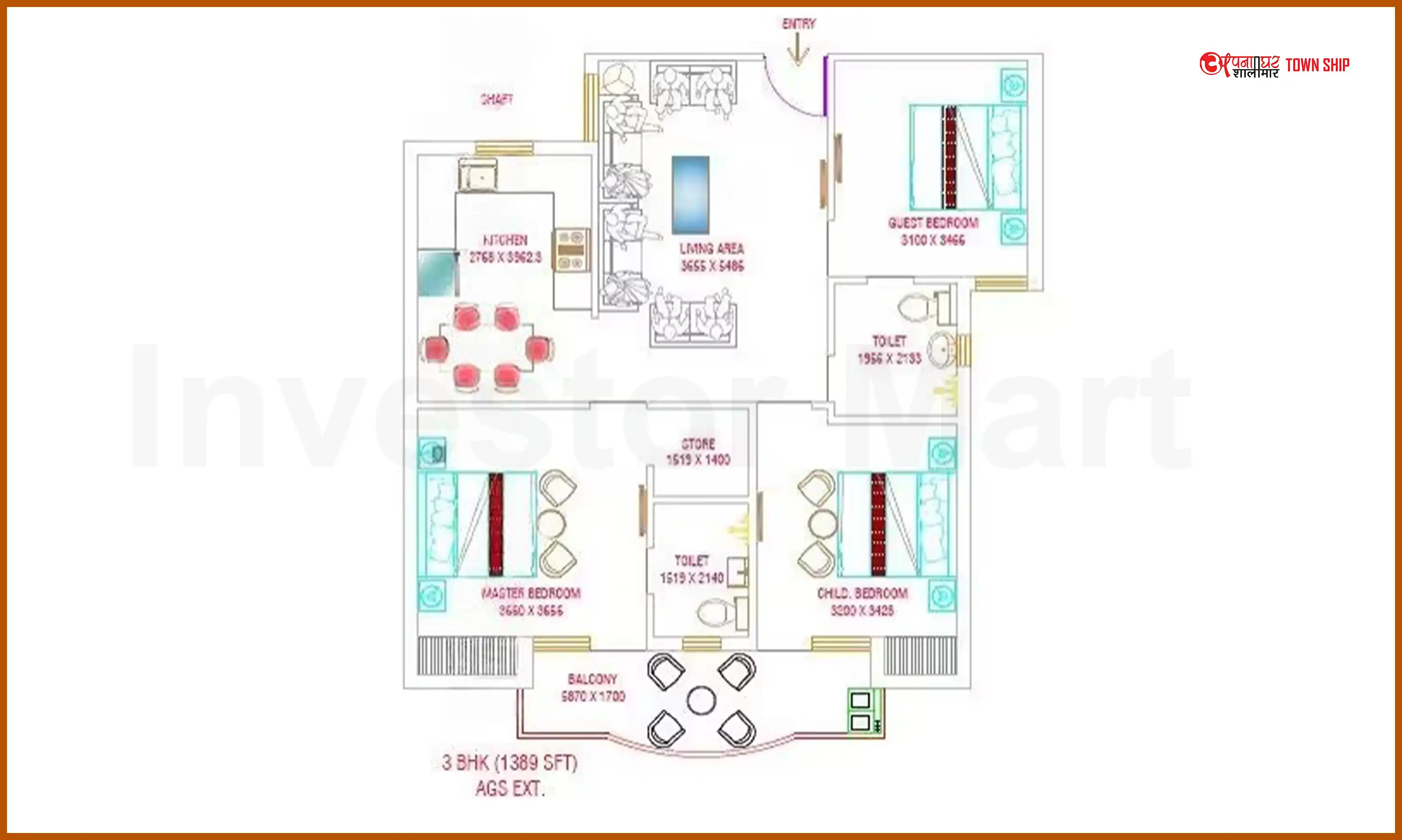 1389 Sqft
