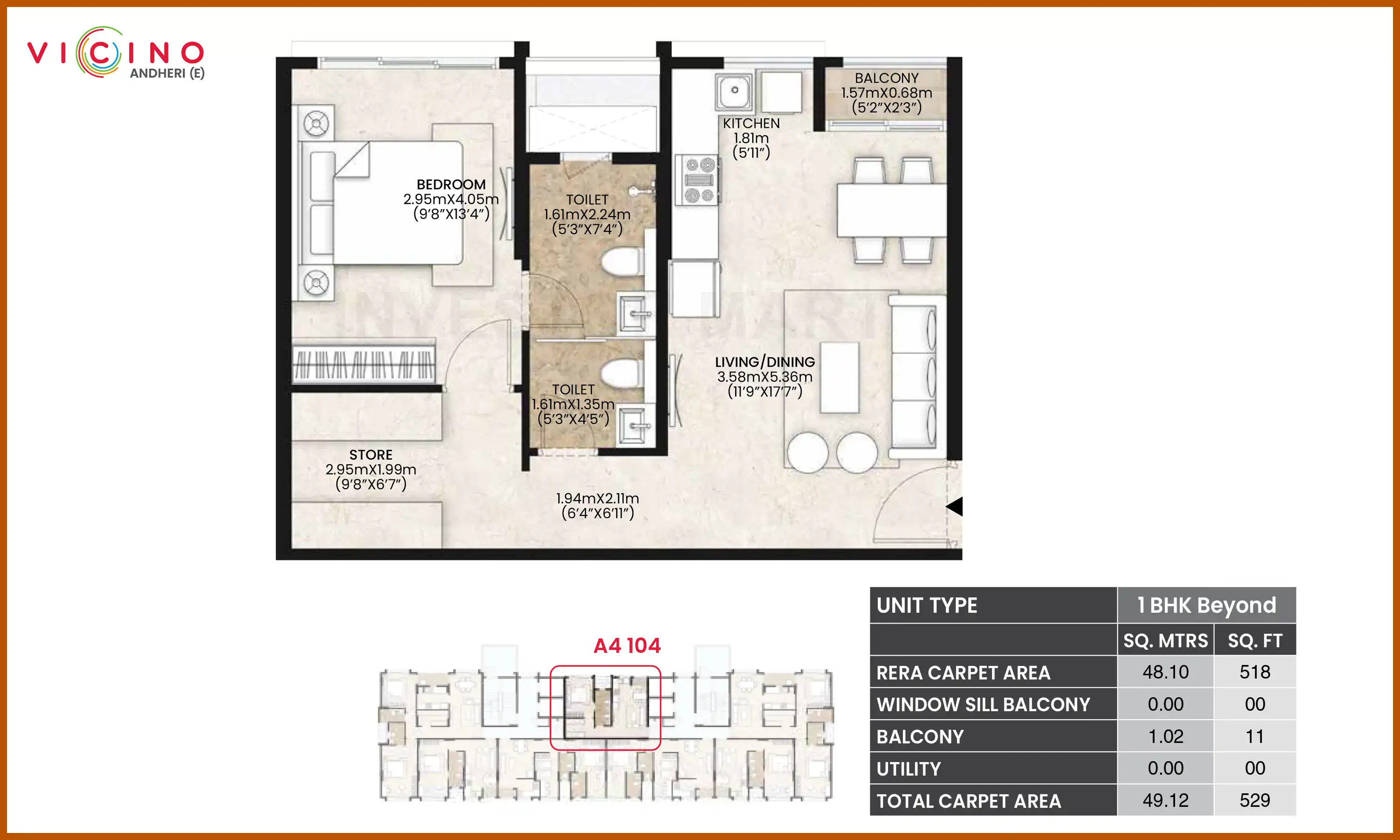 529 Sqft