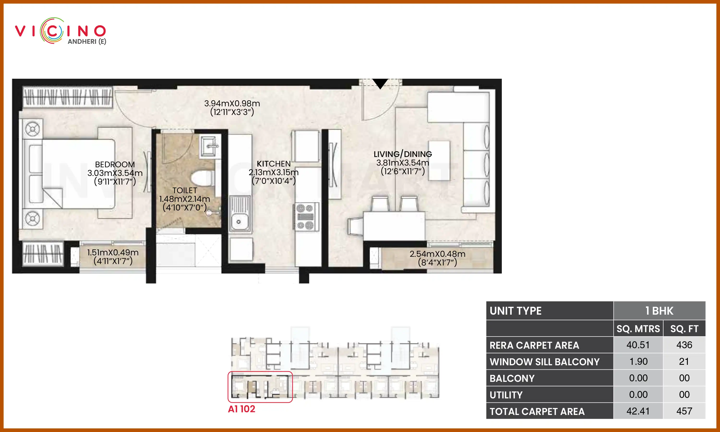 457 Sqft