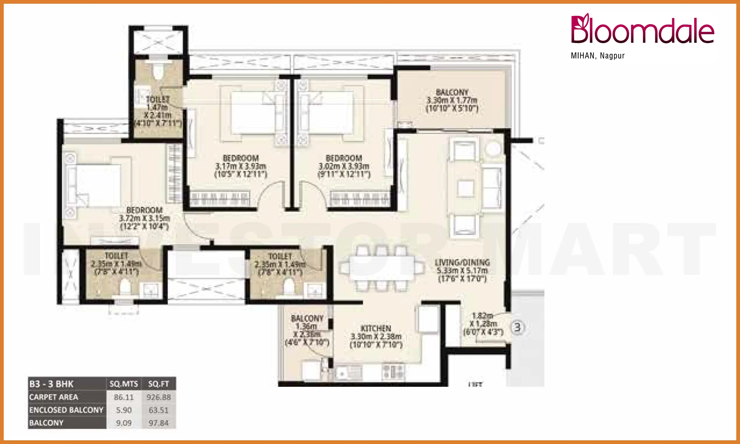927 Sqft