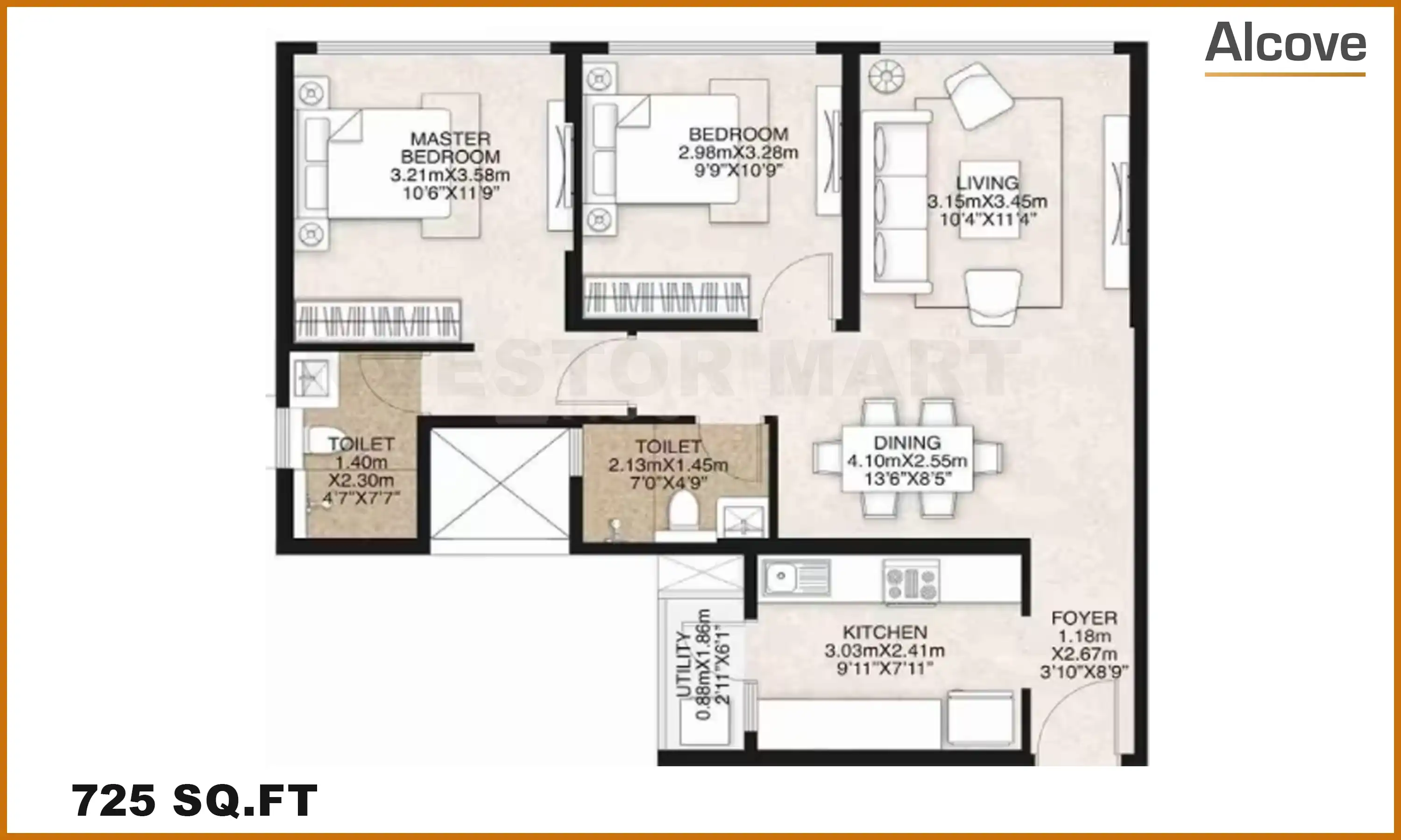 725 Sqft