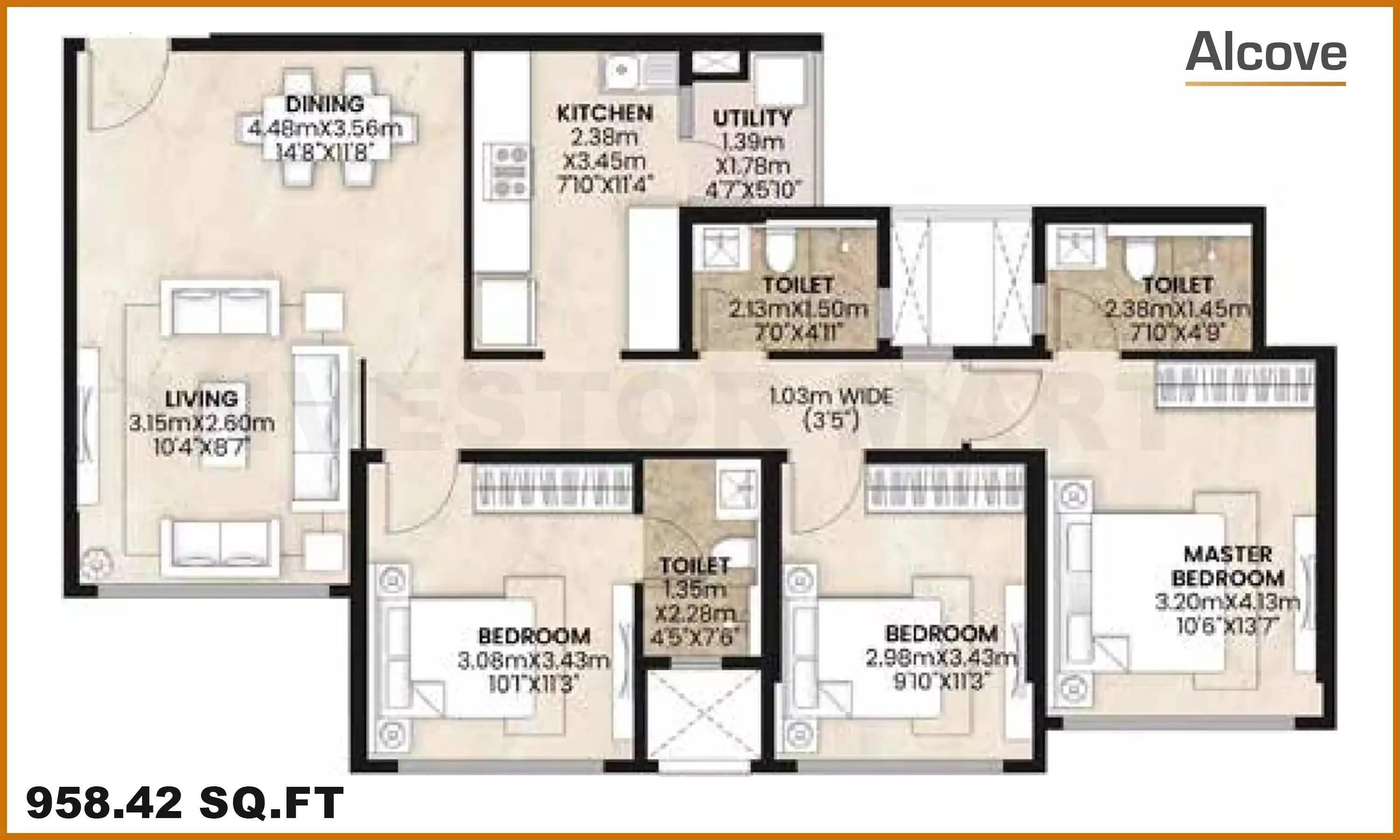 959 Sqft