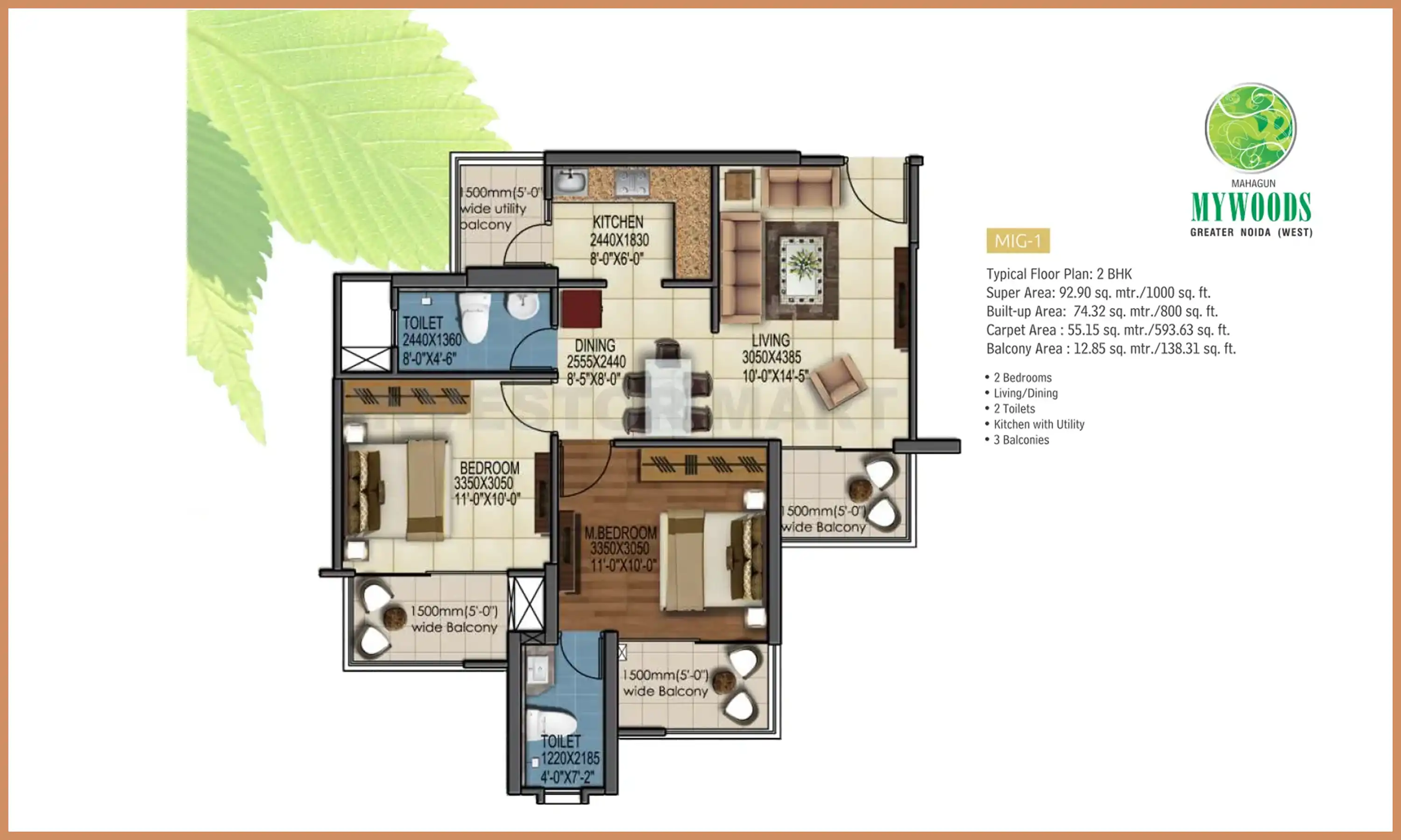 1000 Sqft