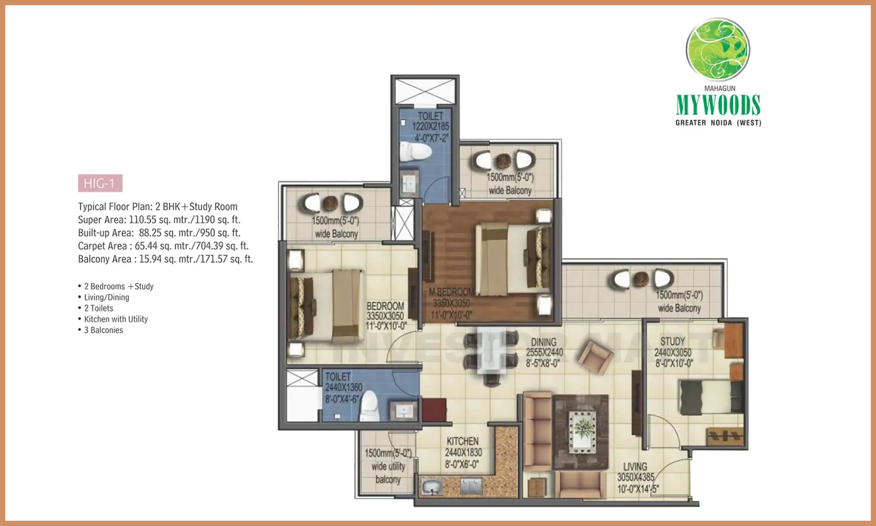 1190 Sqft