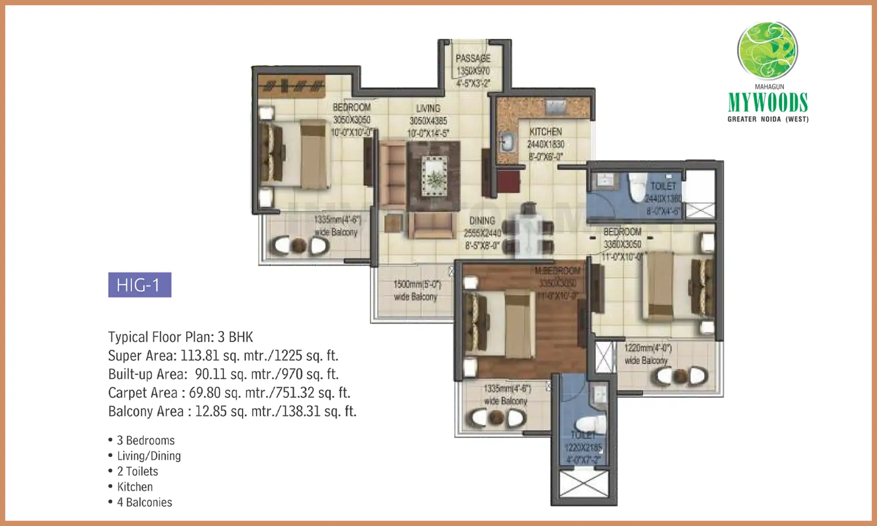 1225 Sqft