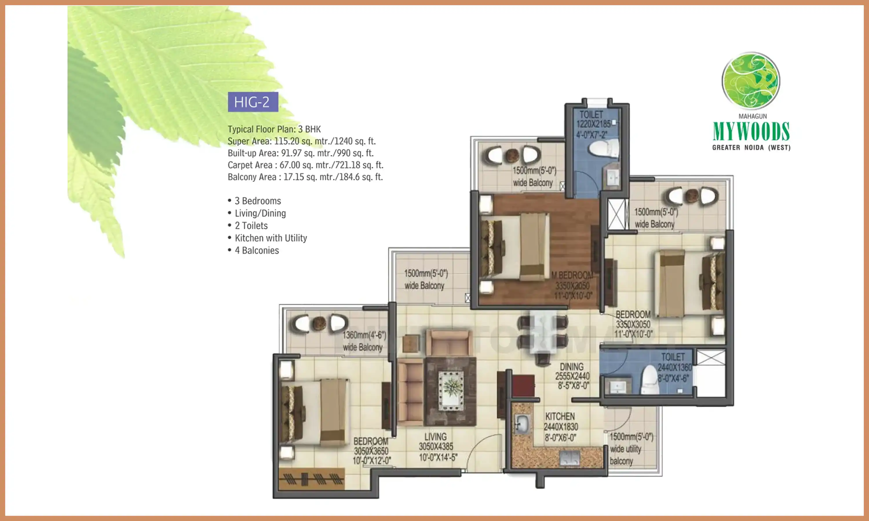 1240 Sqft