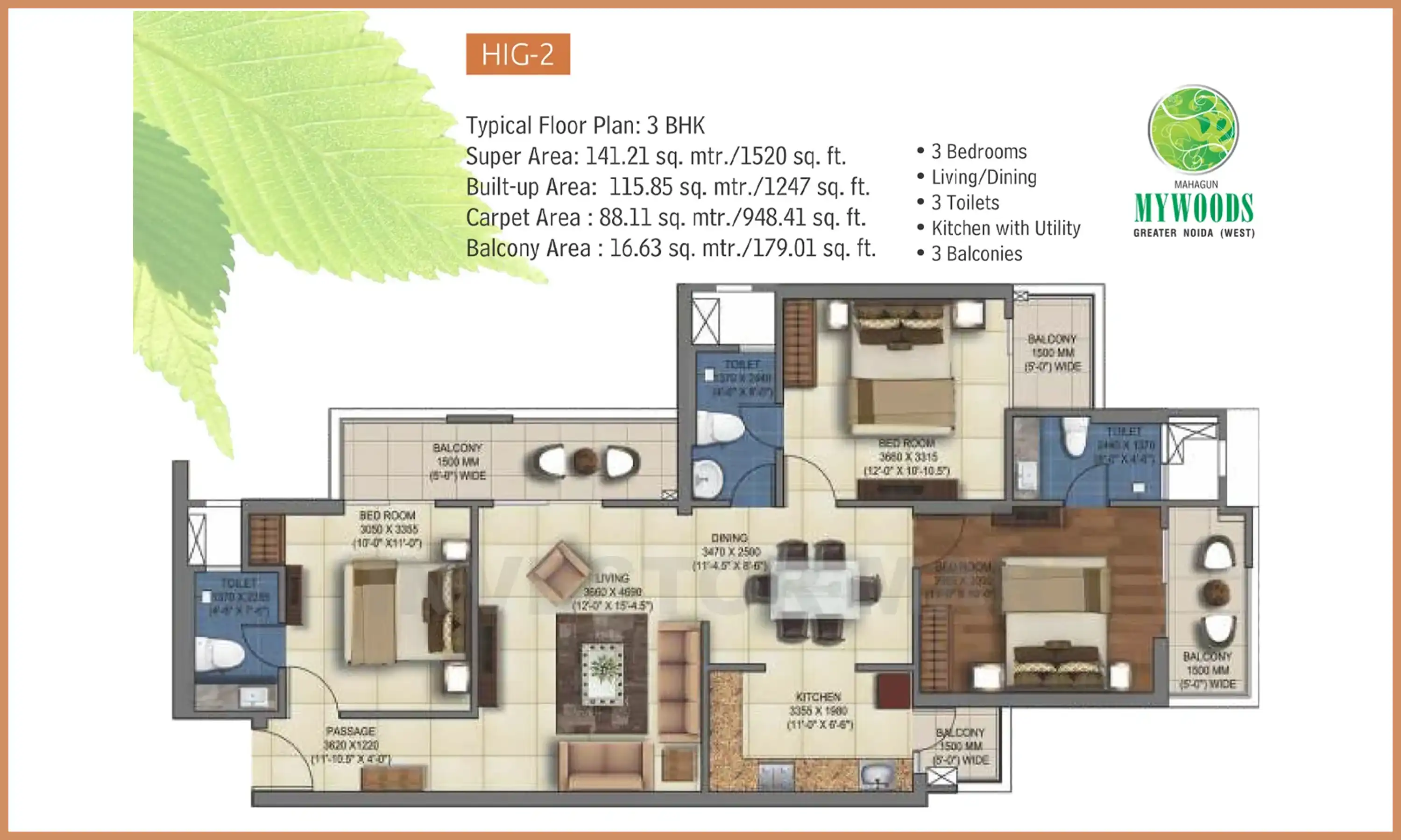 1520 Sqft