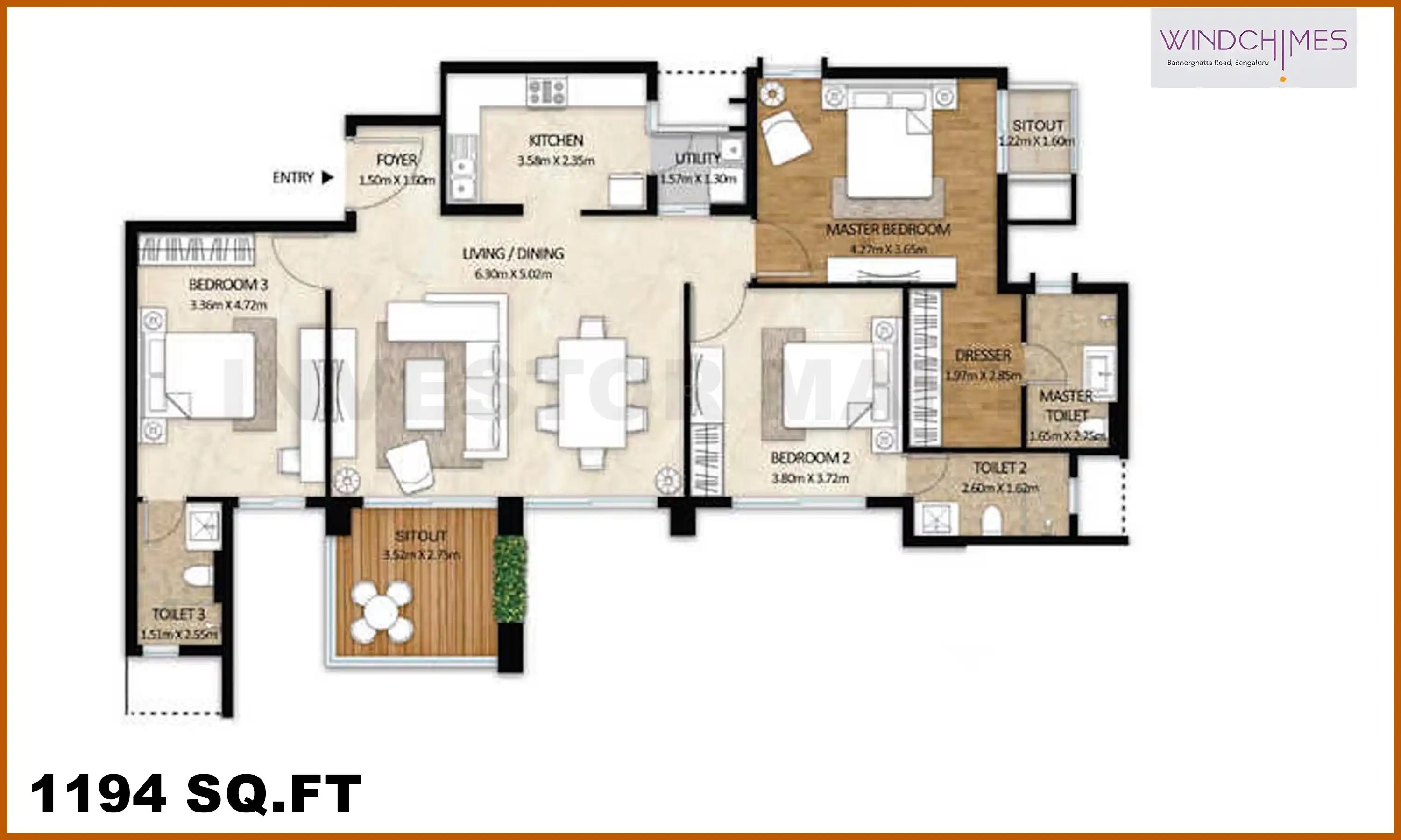 1194 Sqft