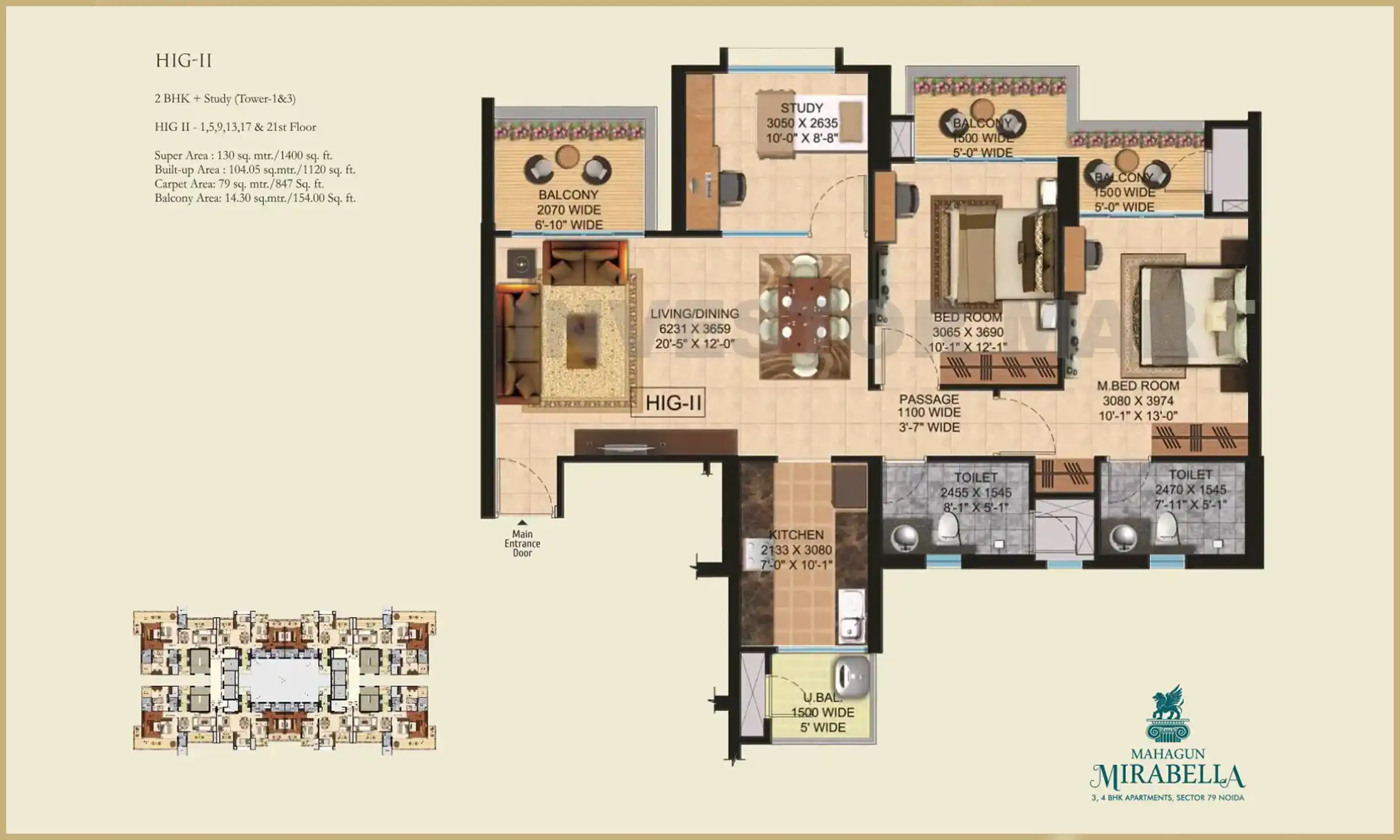 1400 Sqft