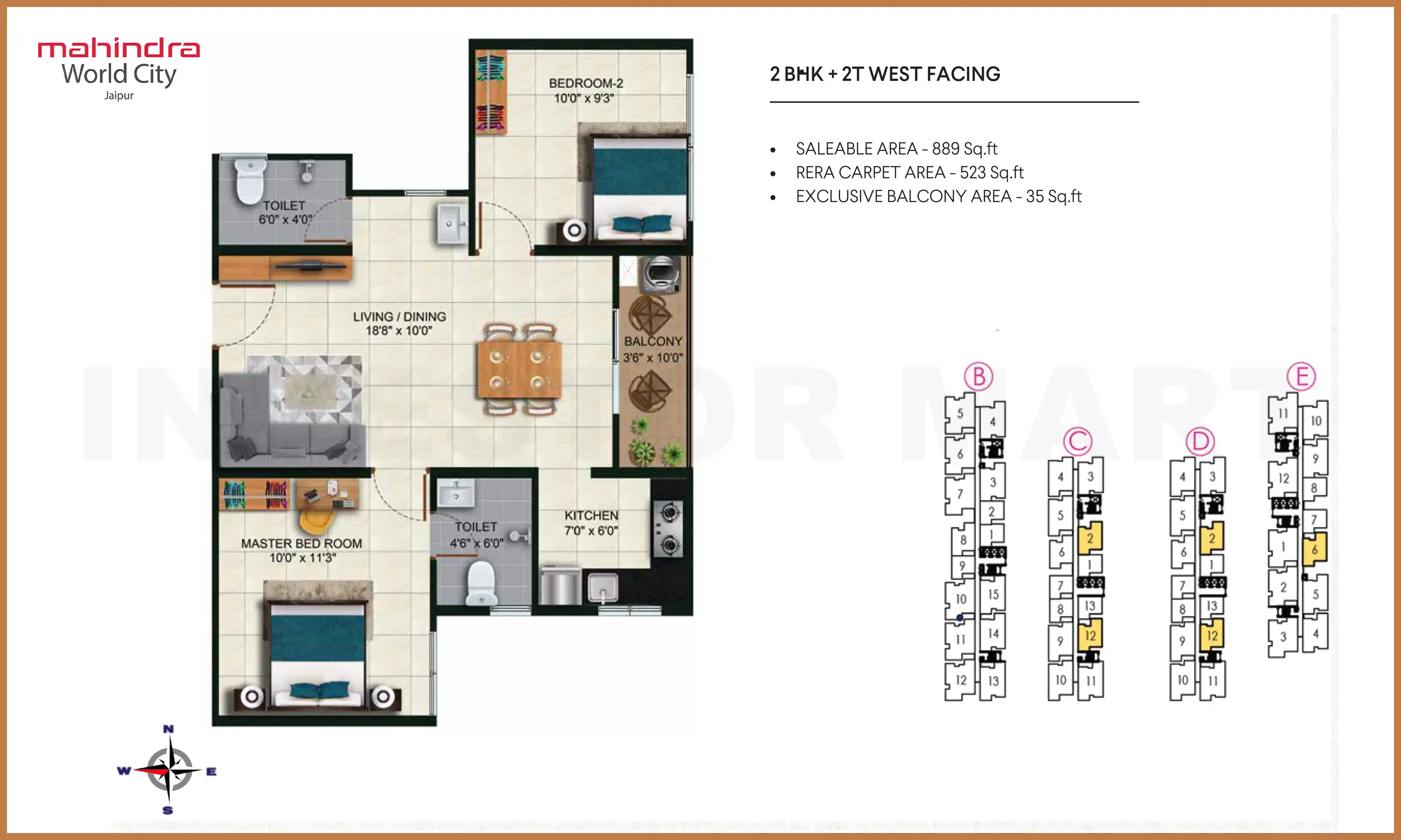 889 Sqft