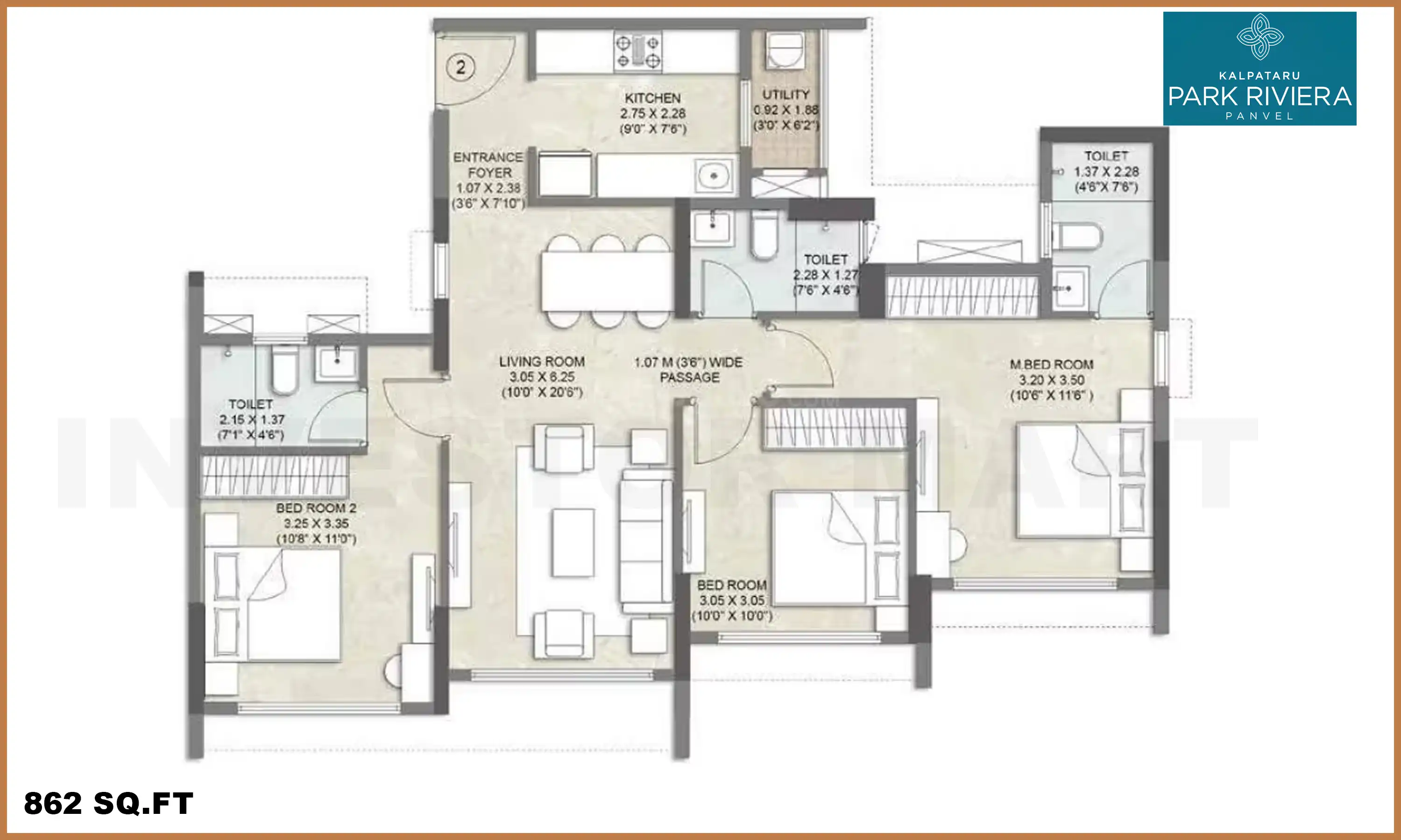 862 Sqft