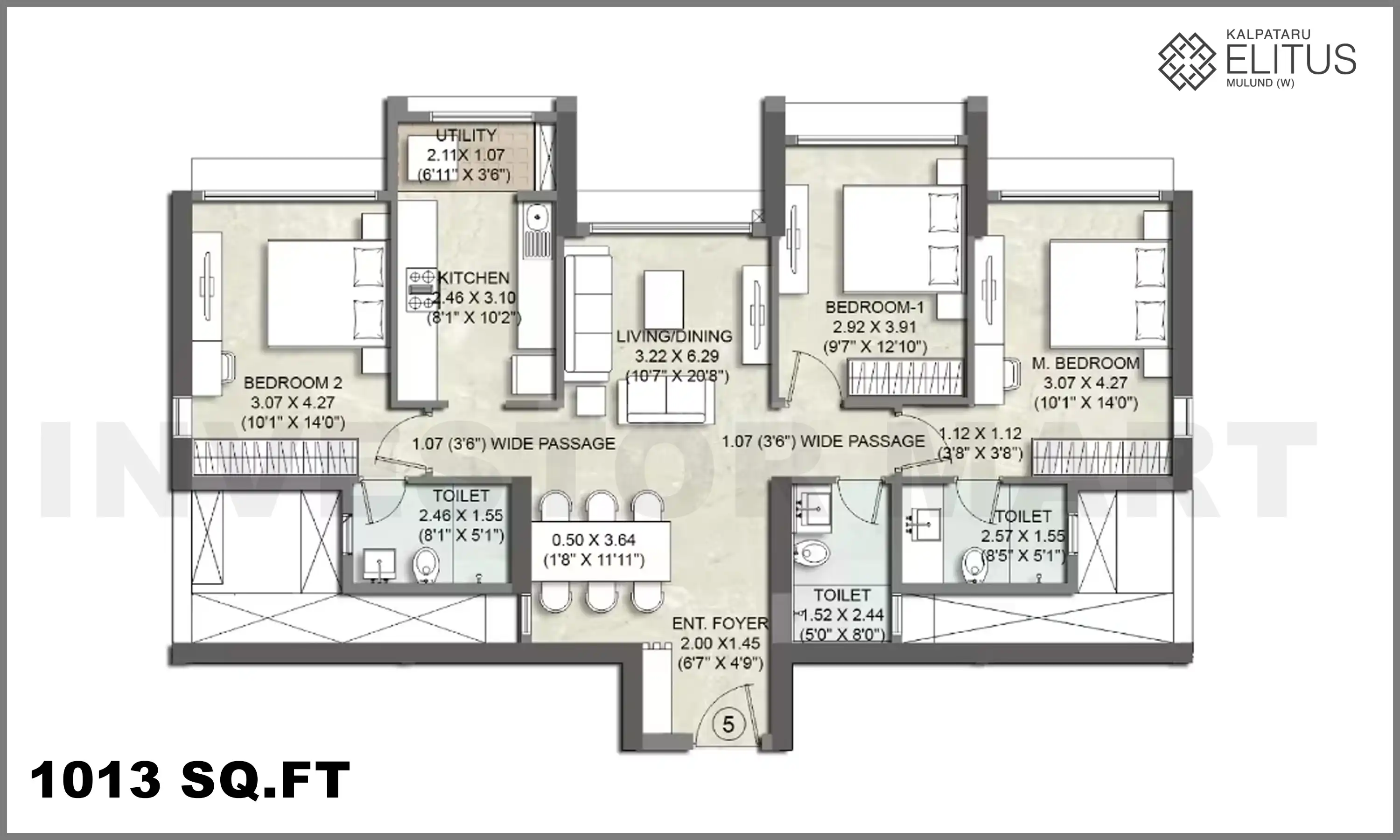 1013 Sqft
