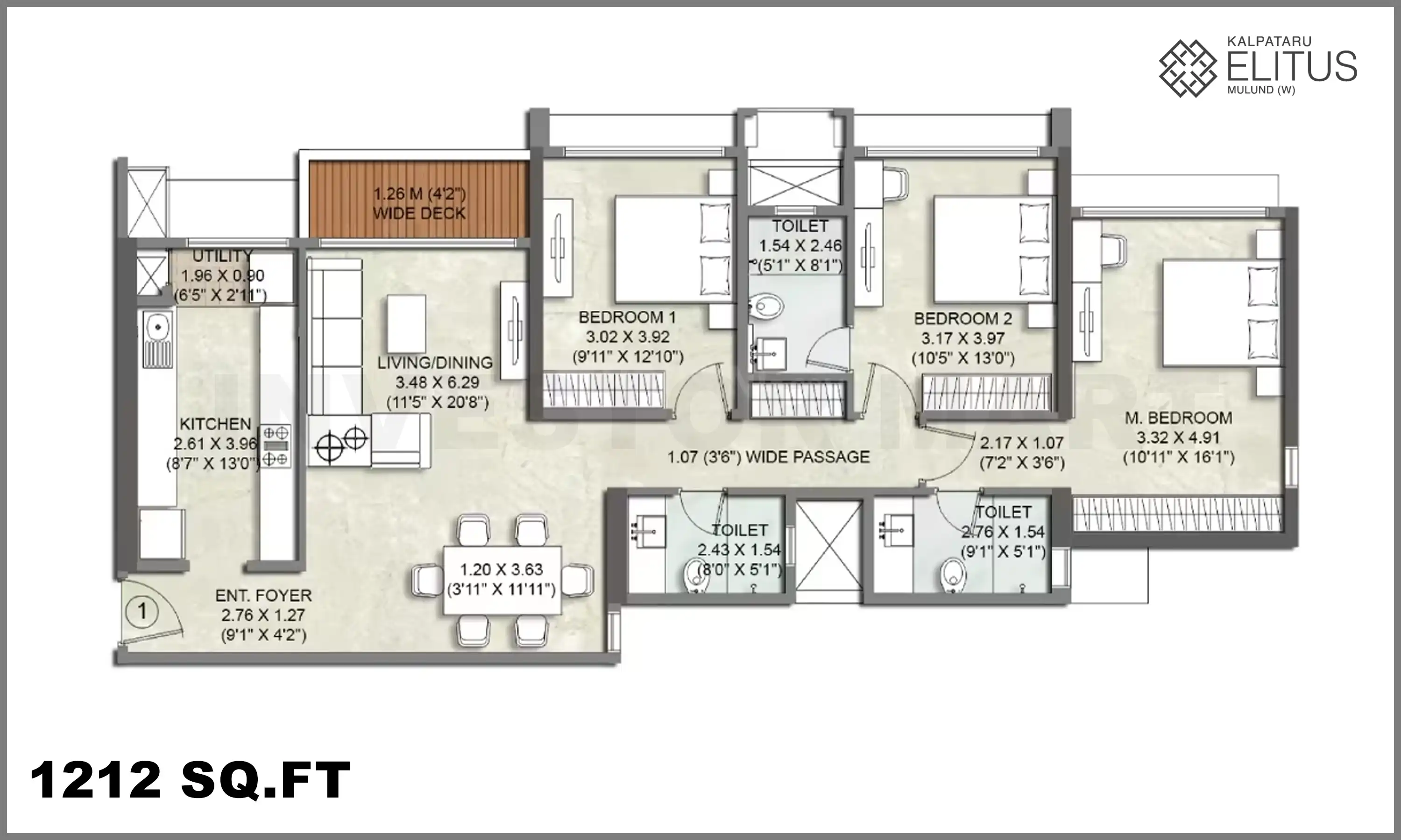 1212 Sqft