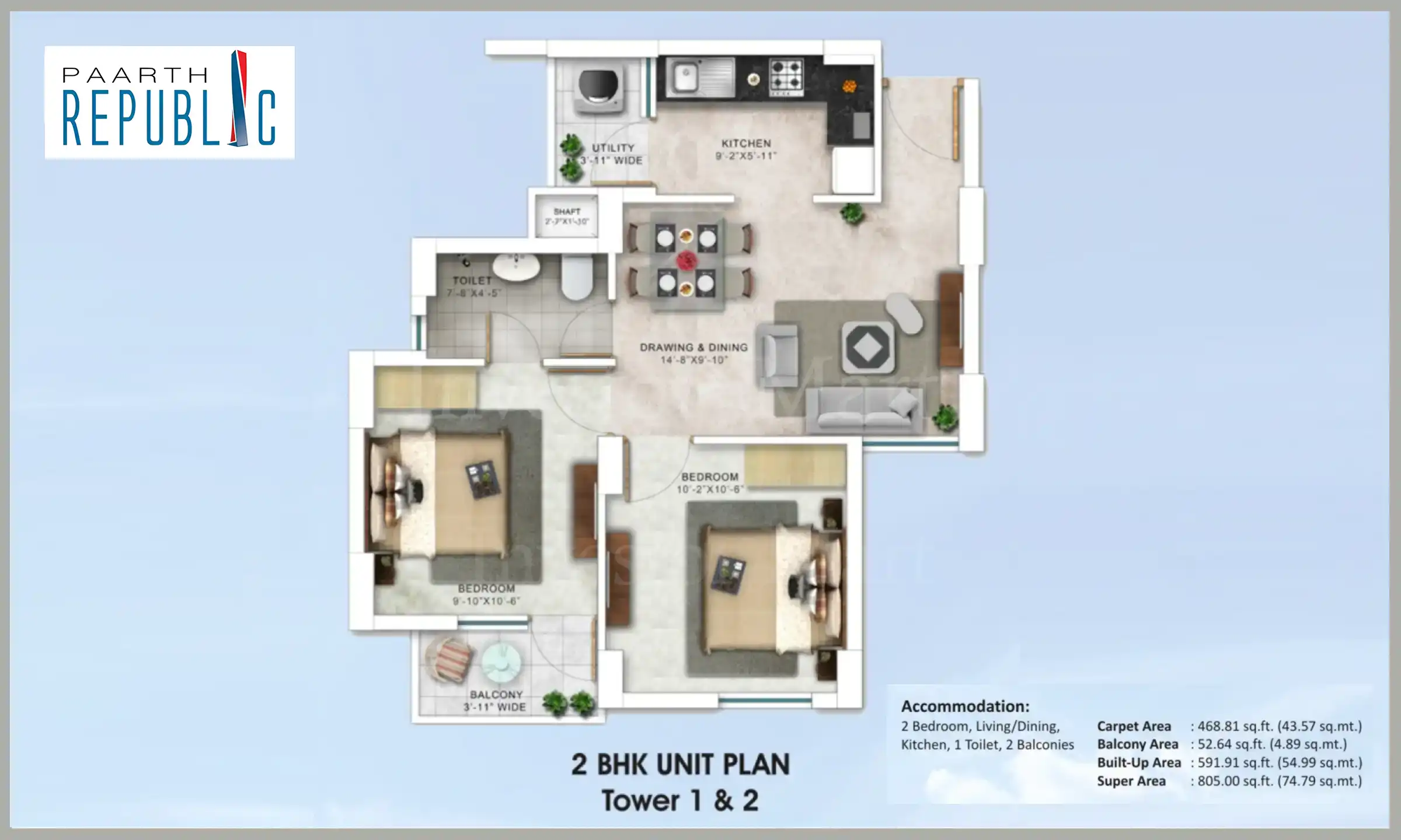 805 Sqft