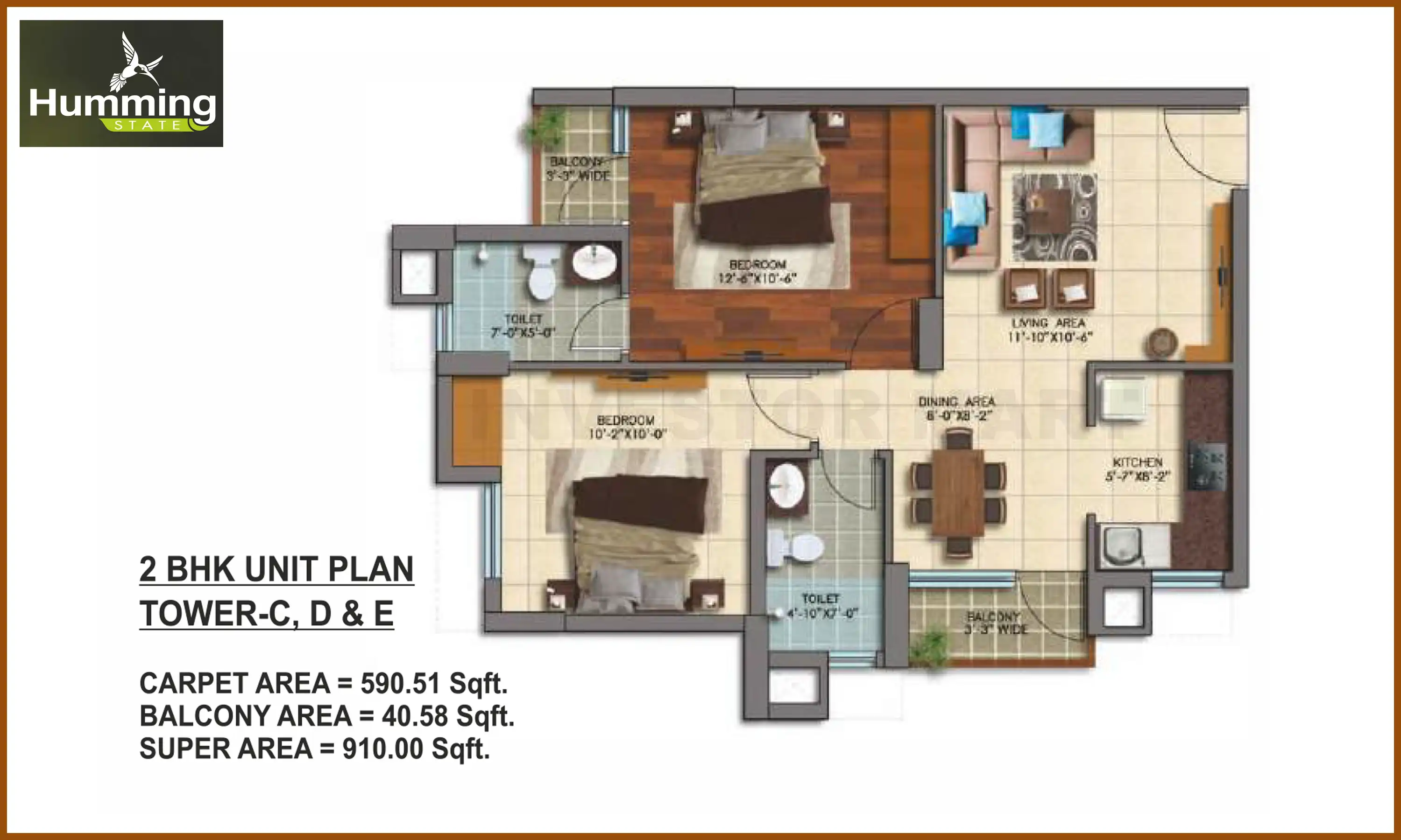 910 Sqft