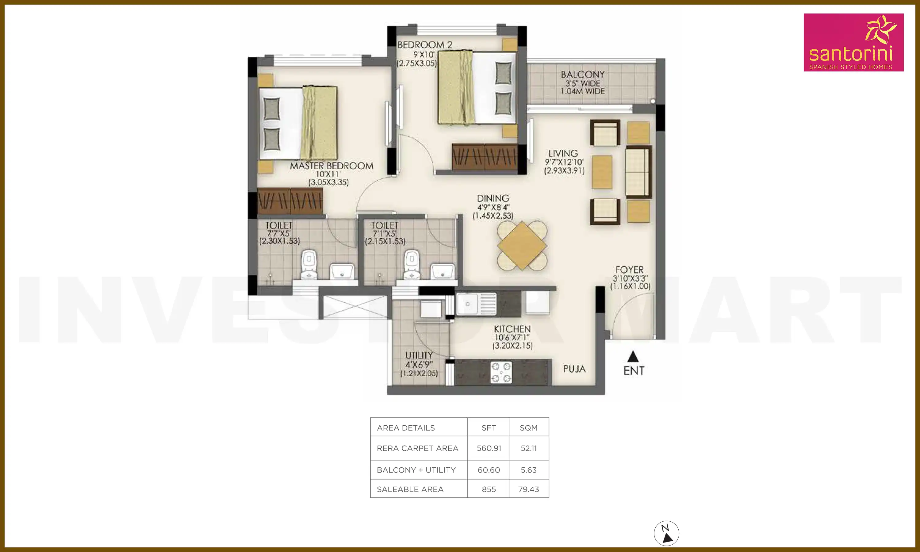 855 Sqft