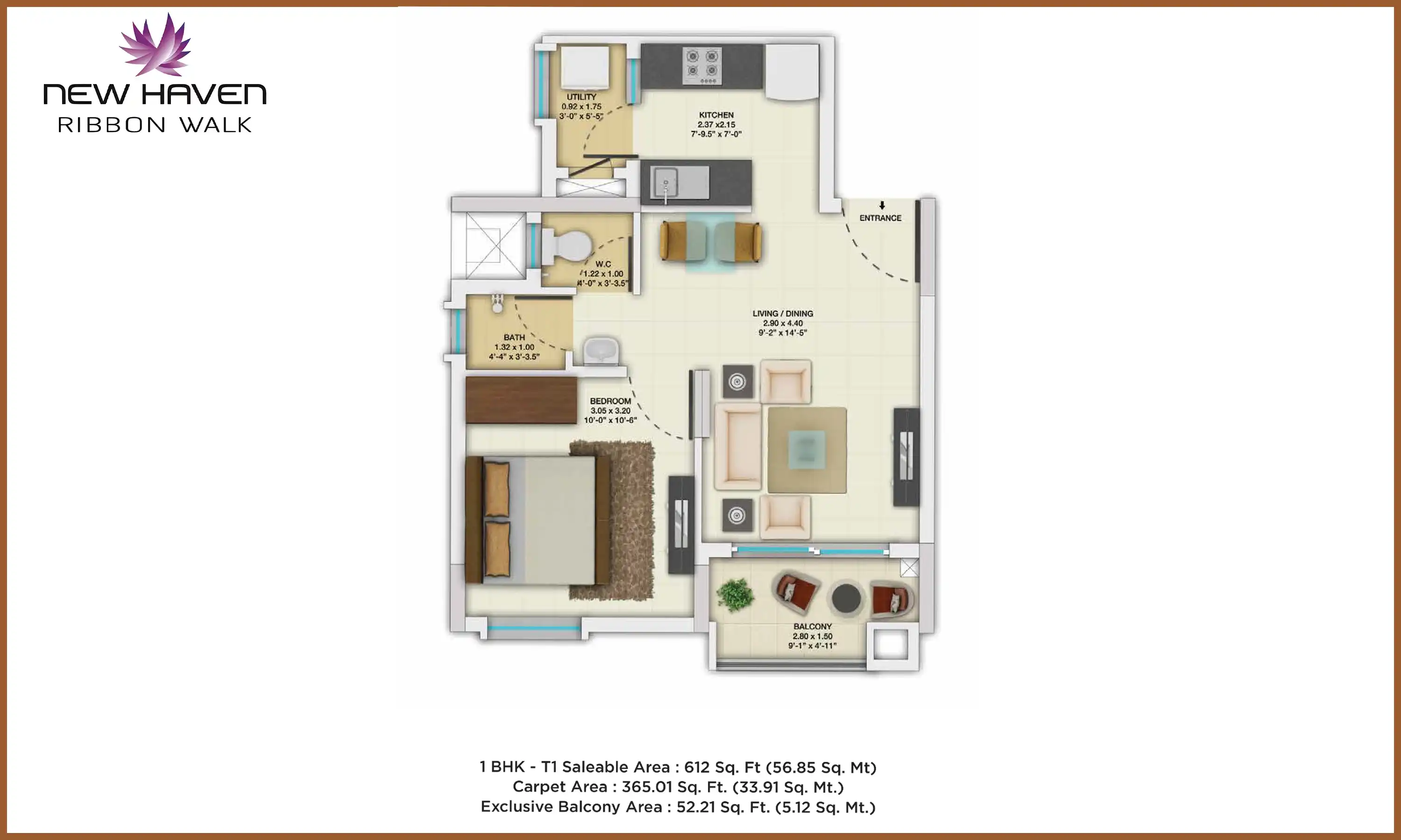 612 Sqft