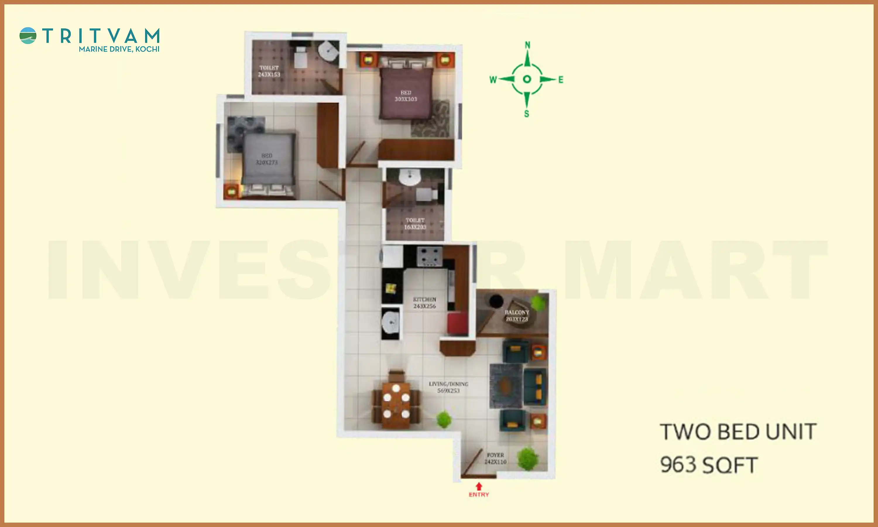 963 Sqft