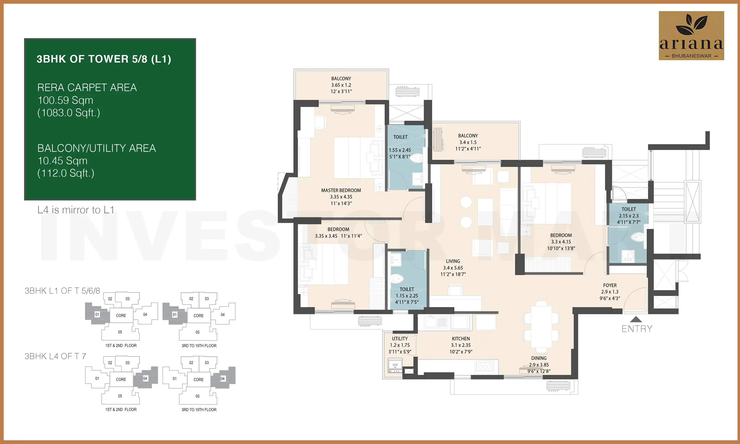 1083 Sqft