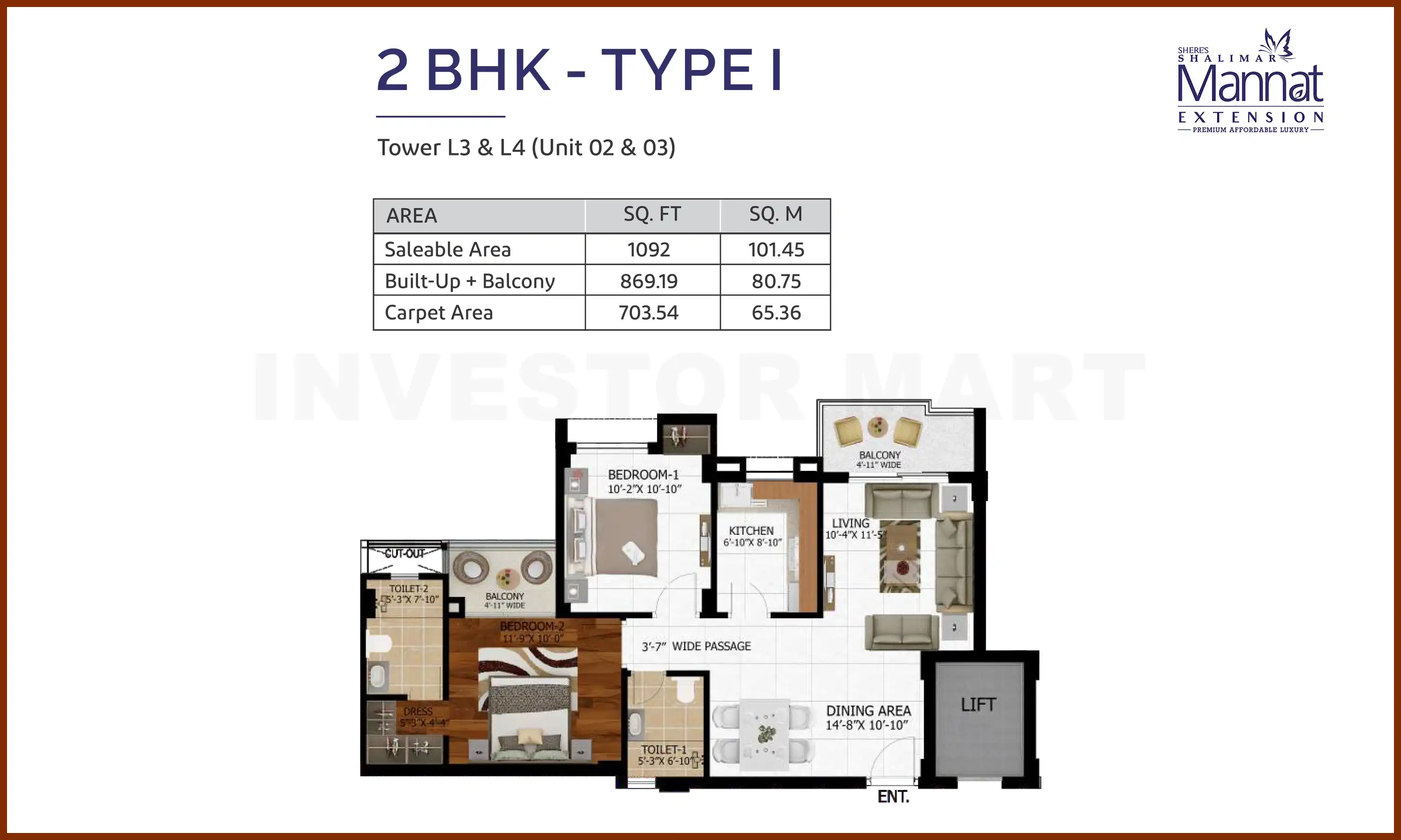1092 Sqft