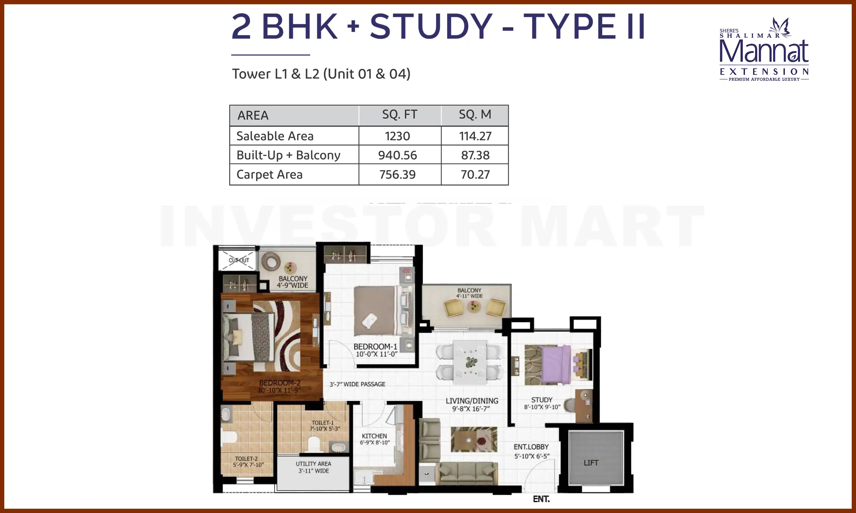 1230 Sqft