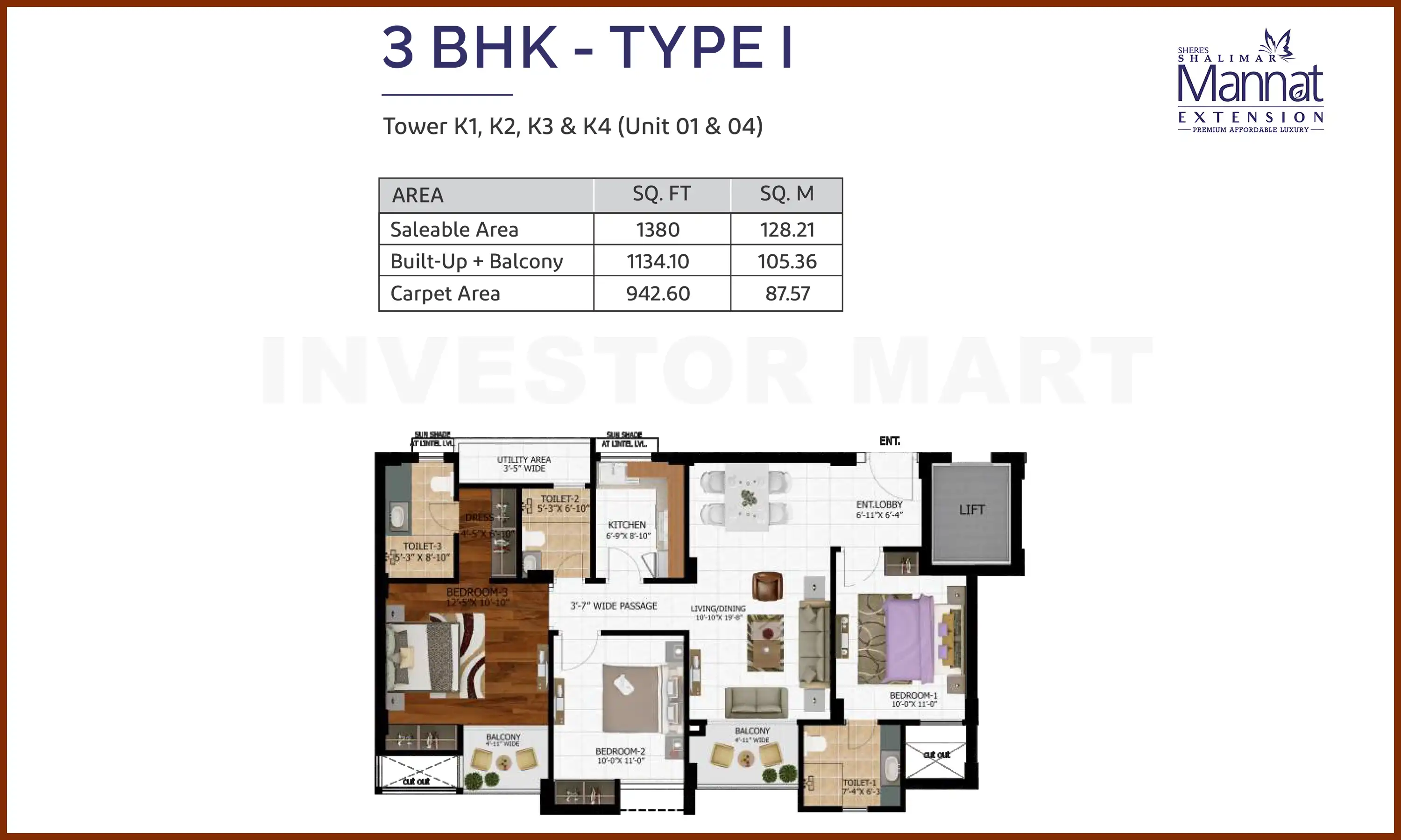 1380 Sqft