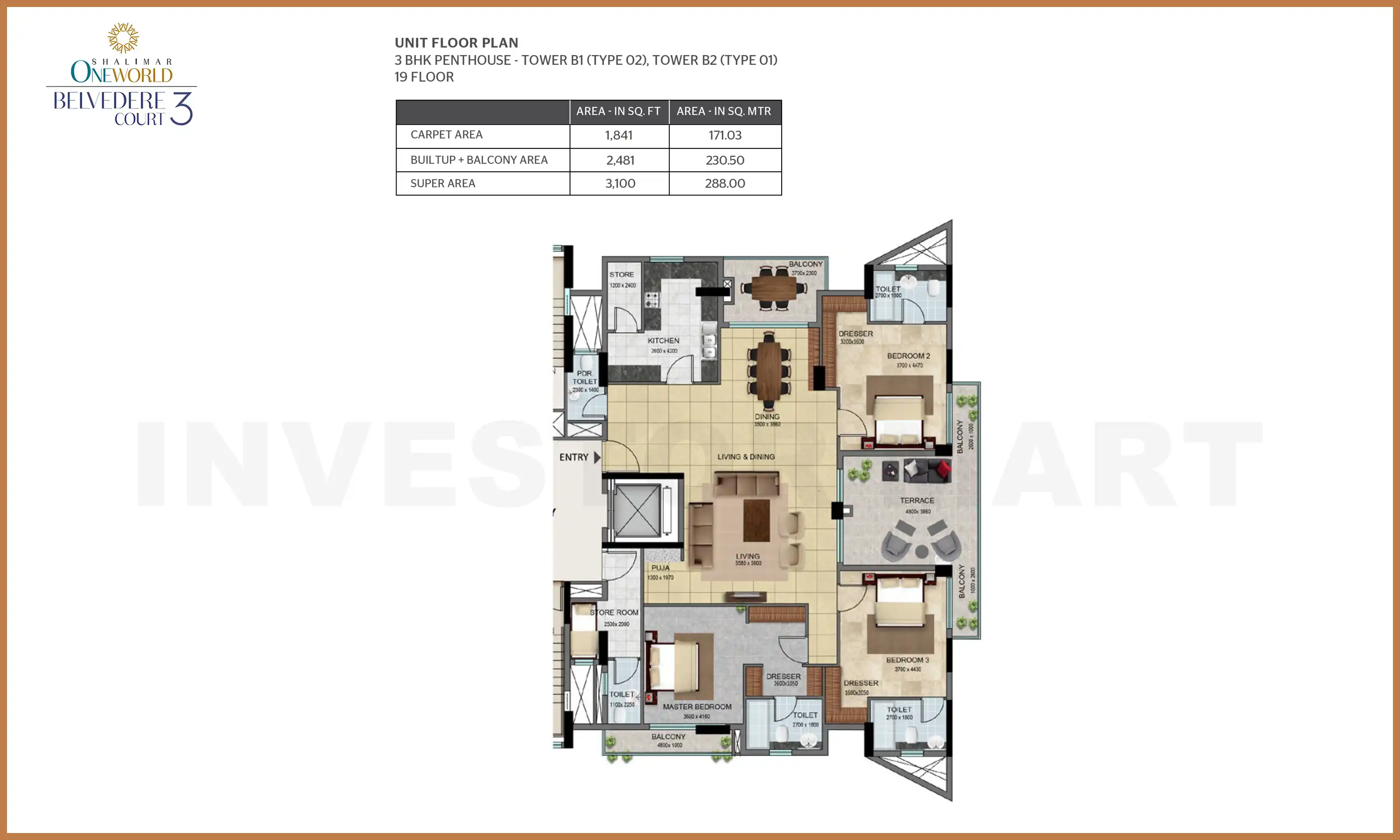 3100 Sqft