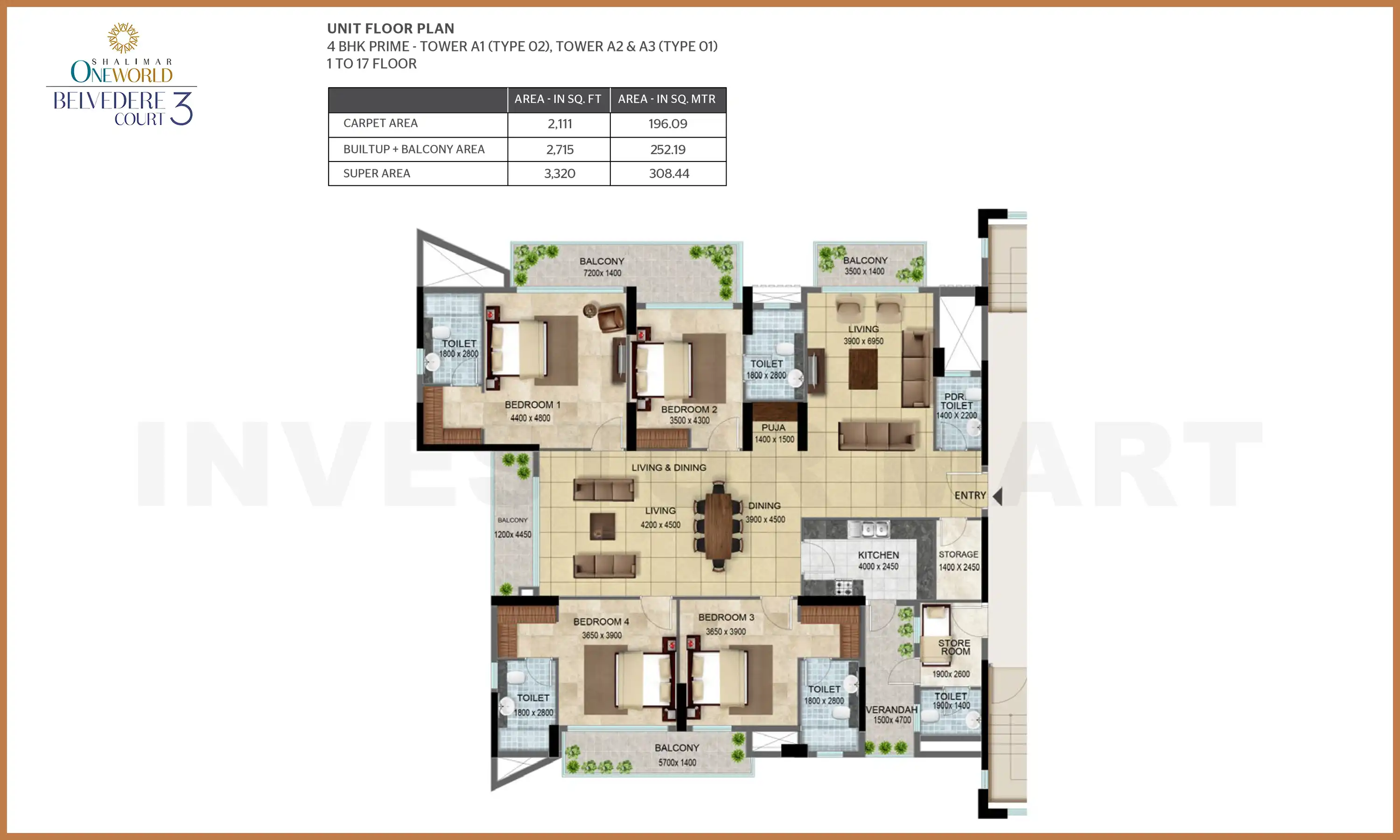 3320 Sqft