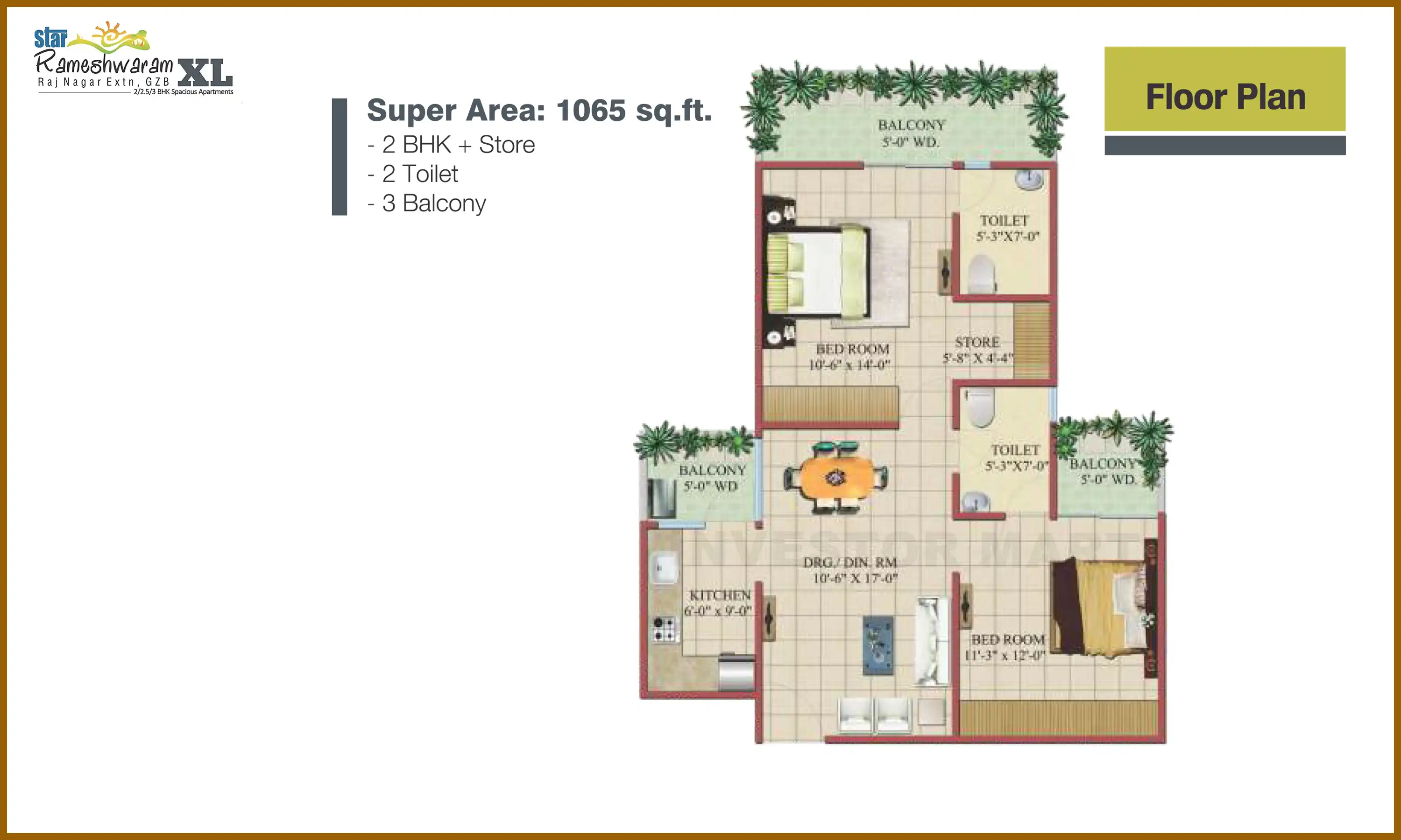 1065 Sqft