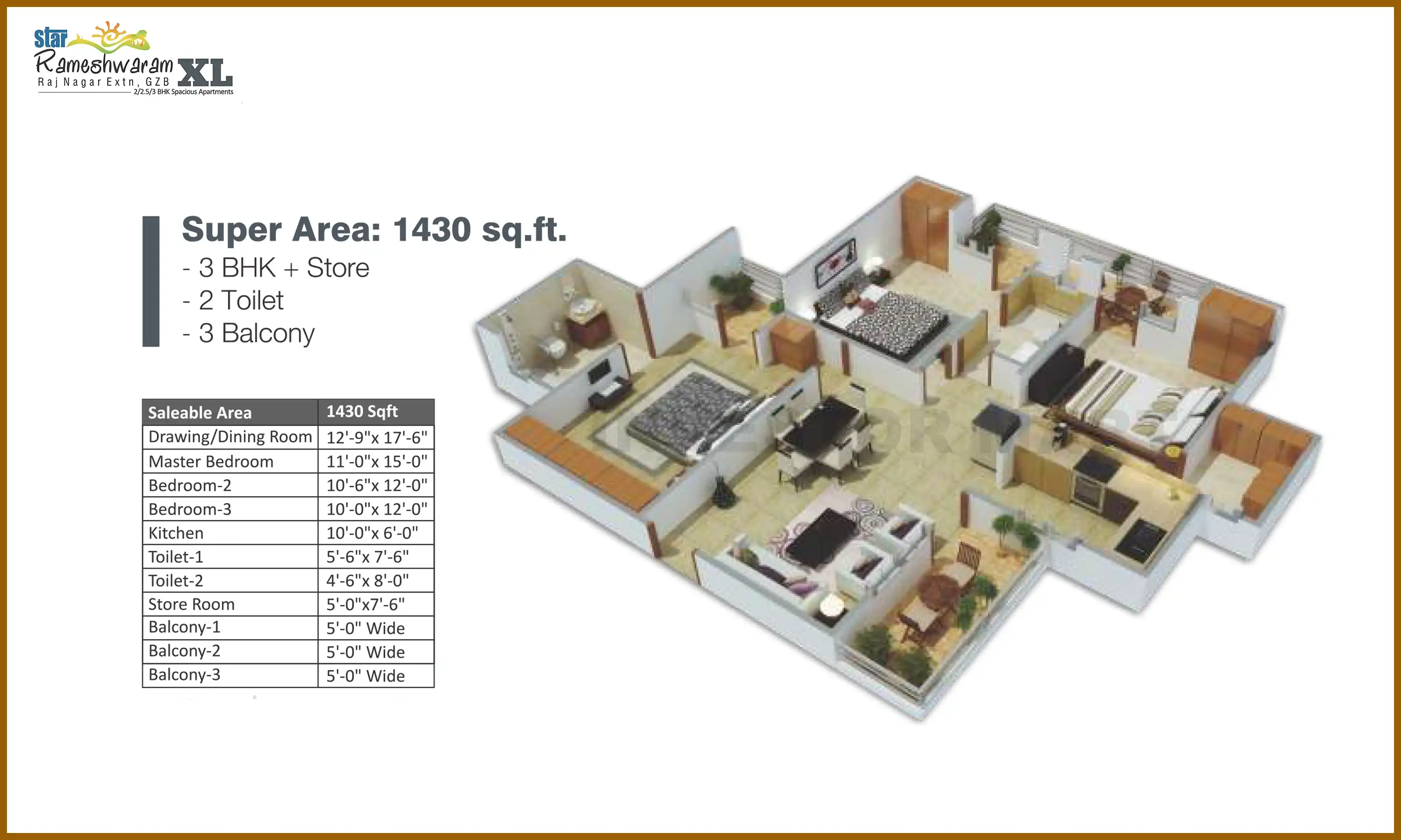 1430 Sqft