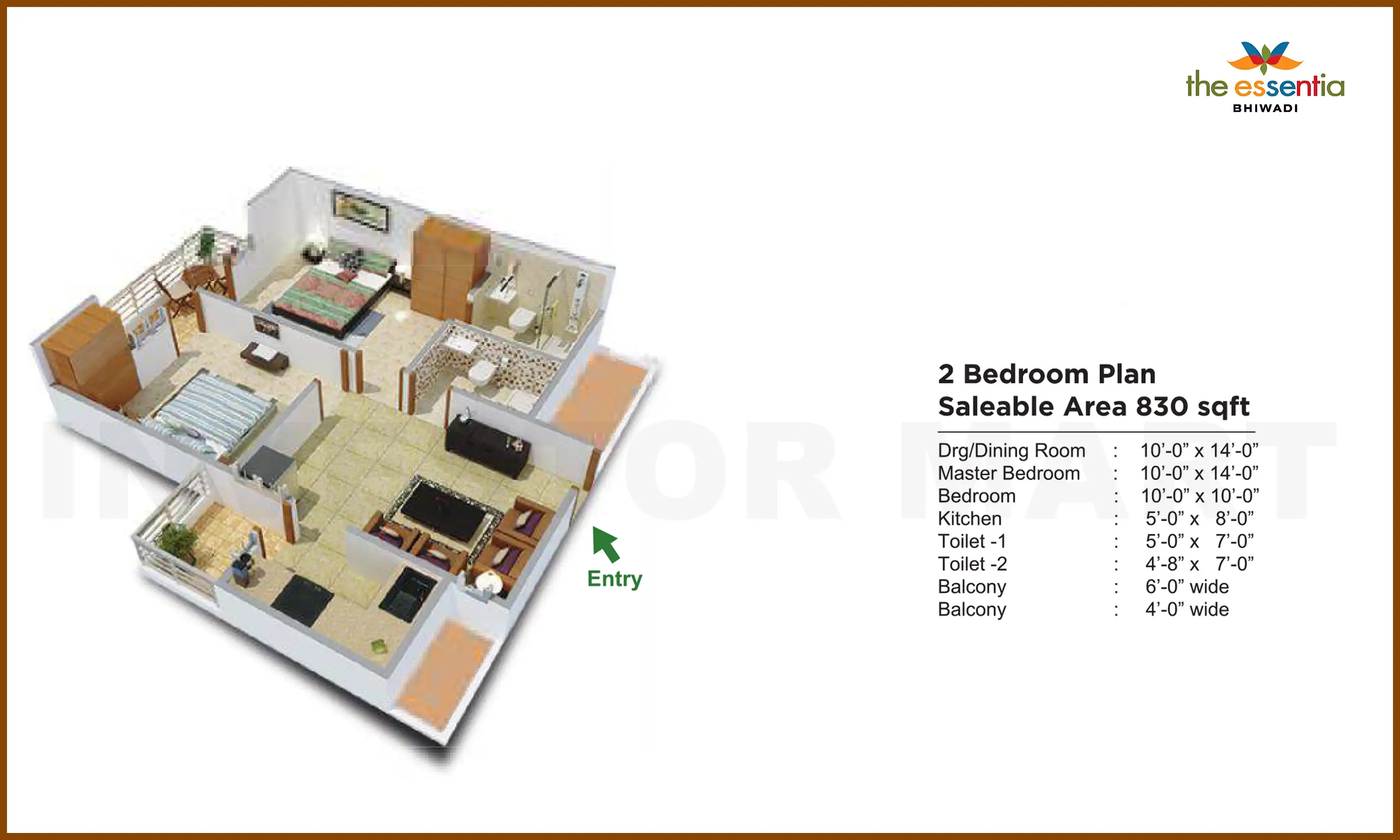 830 Sqft