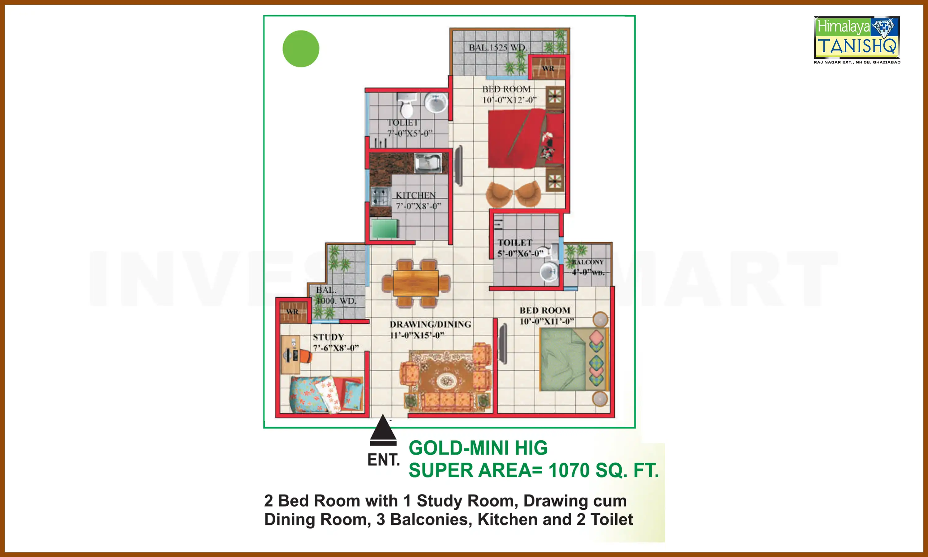 1070 Sqft