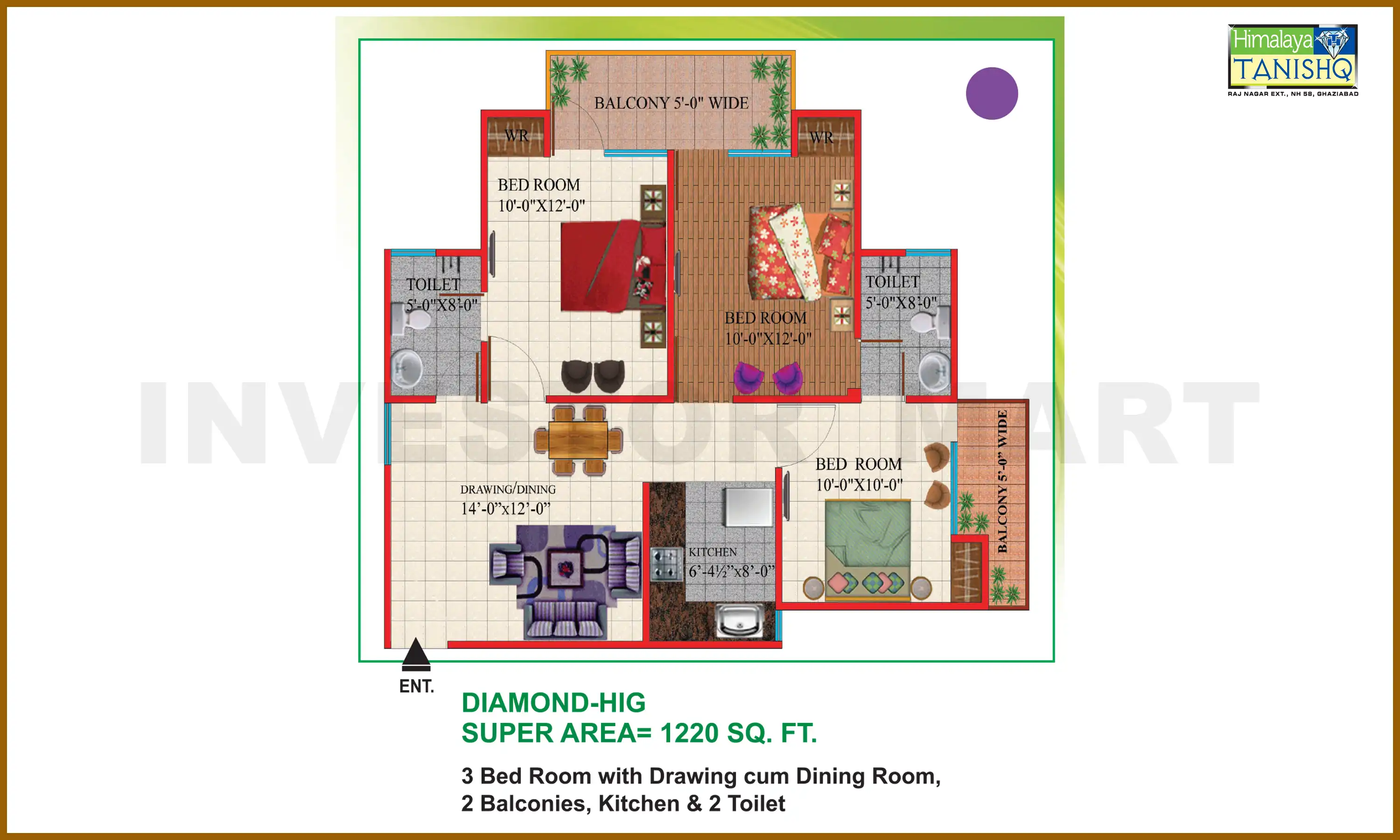 1220 Sqft